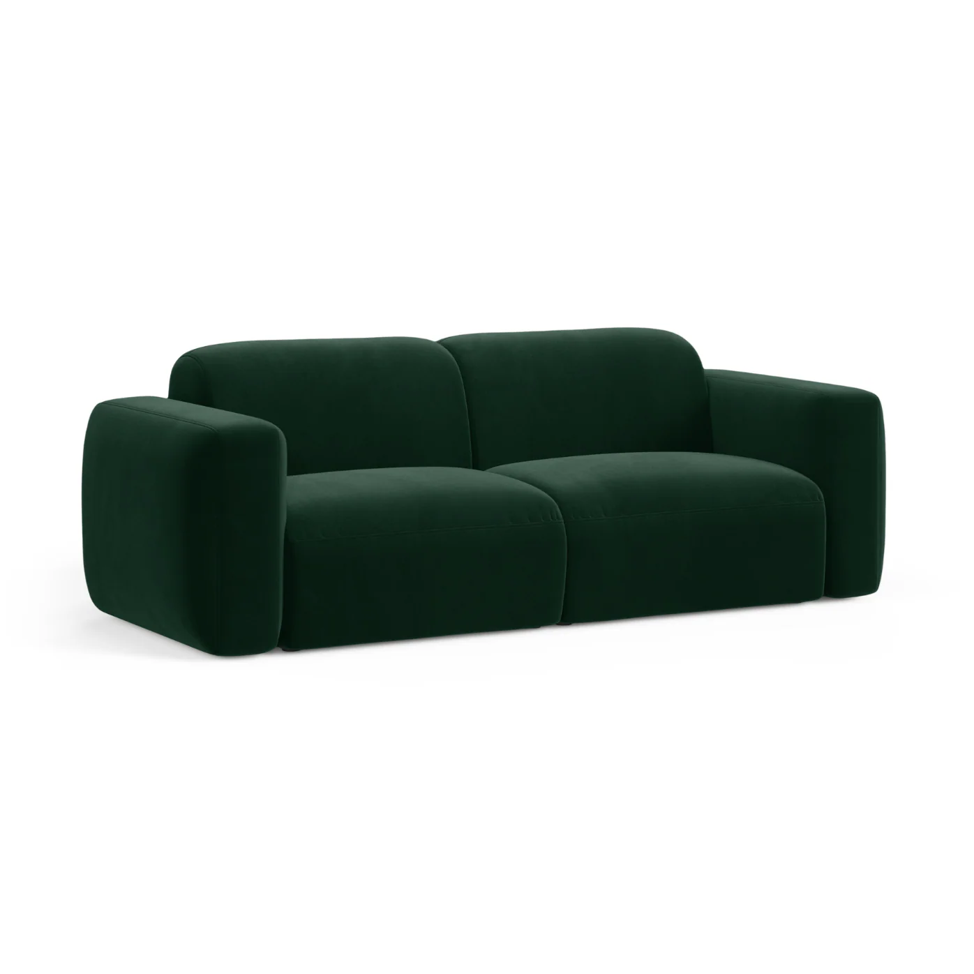 Sofa aksamitna 3-osobowa STRINO butelkowa zieleń