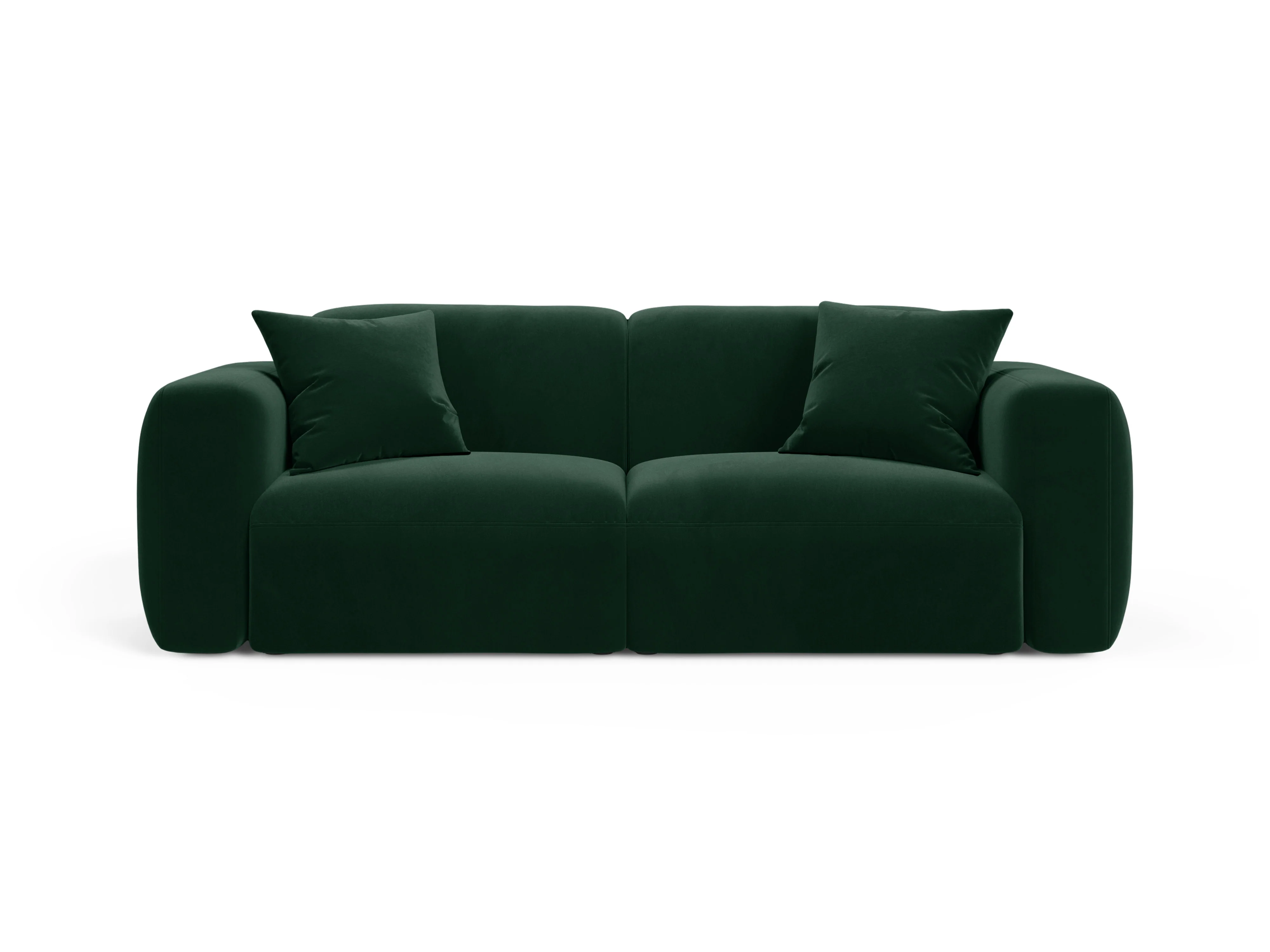 Sofa aksamitna 3-osobowa STRINO butelkowa zieleń - Image 2
