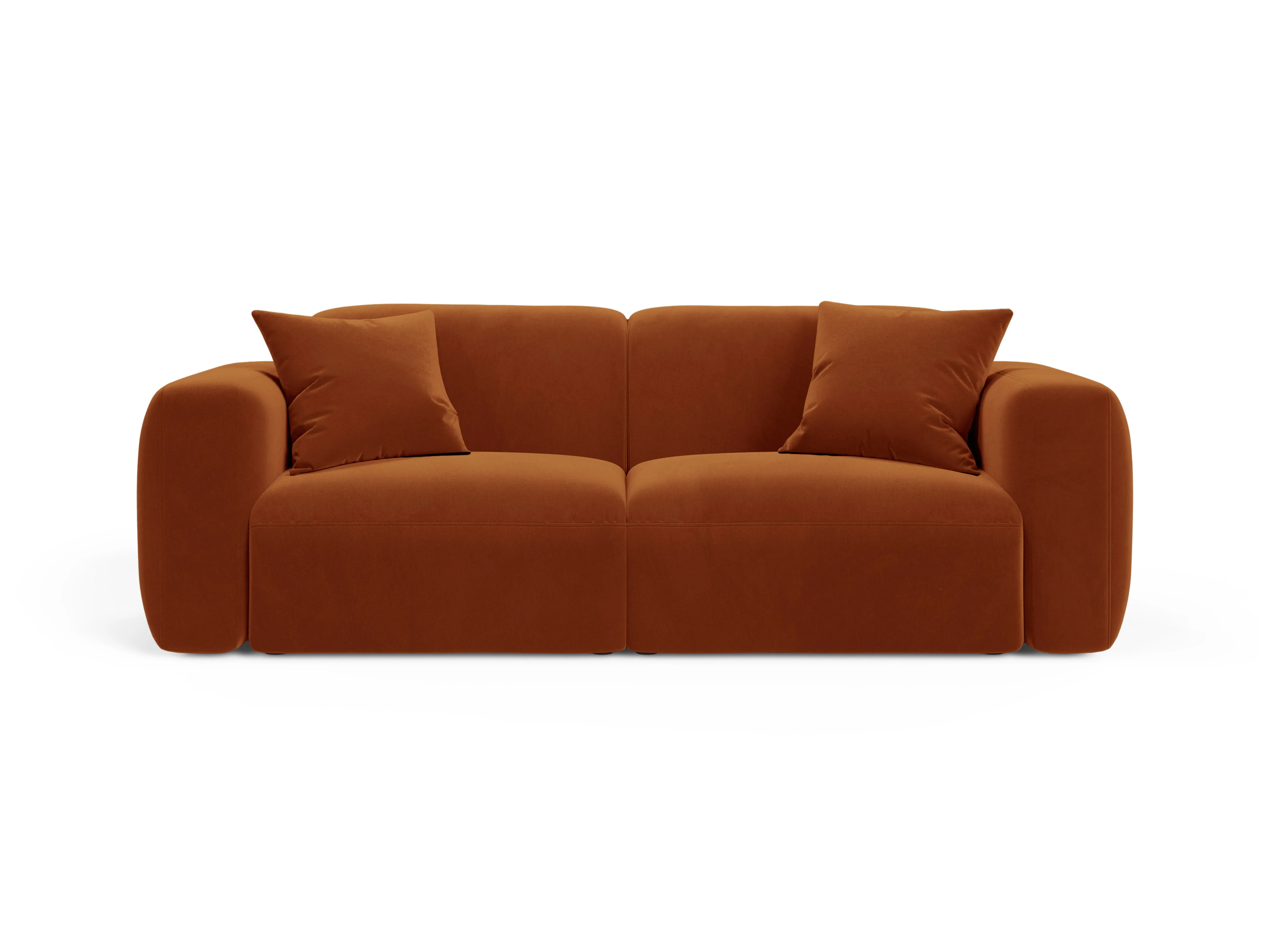 Sofa aksamitna 3-osobowa STRINO terakota - Image 2