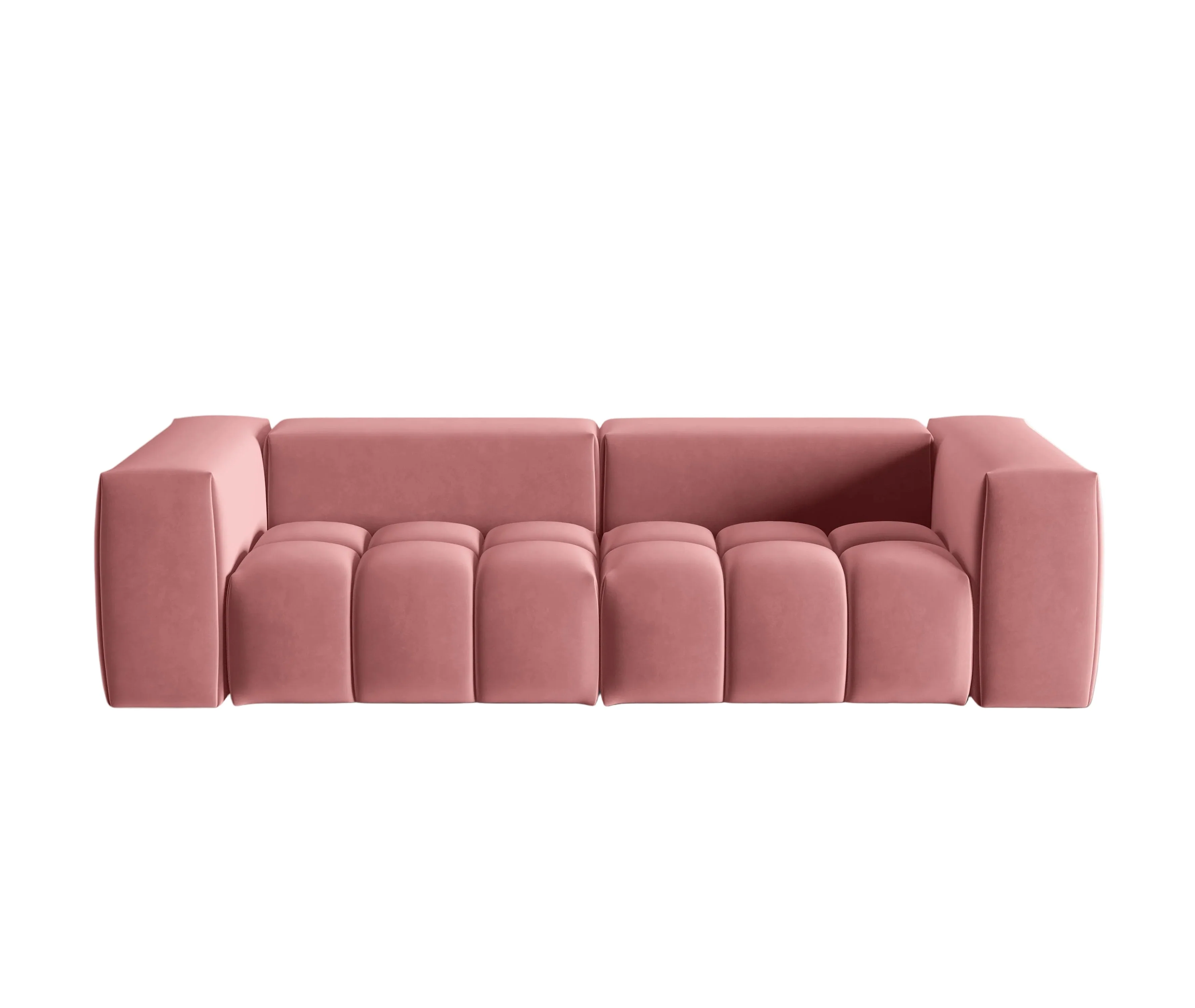 Sofa aksamitna 3-osobowa VERONA różowy flamingo