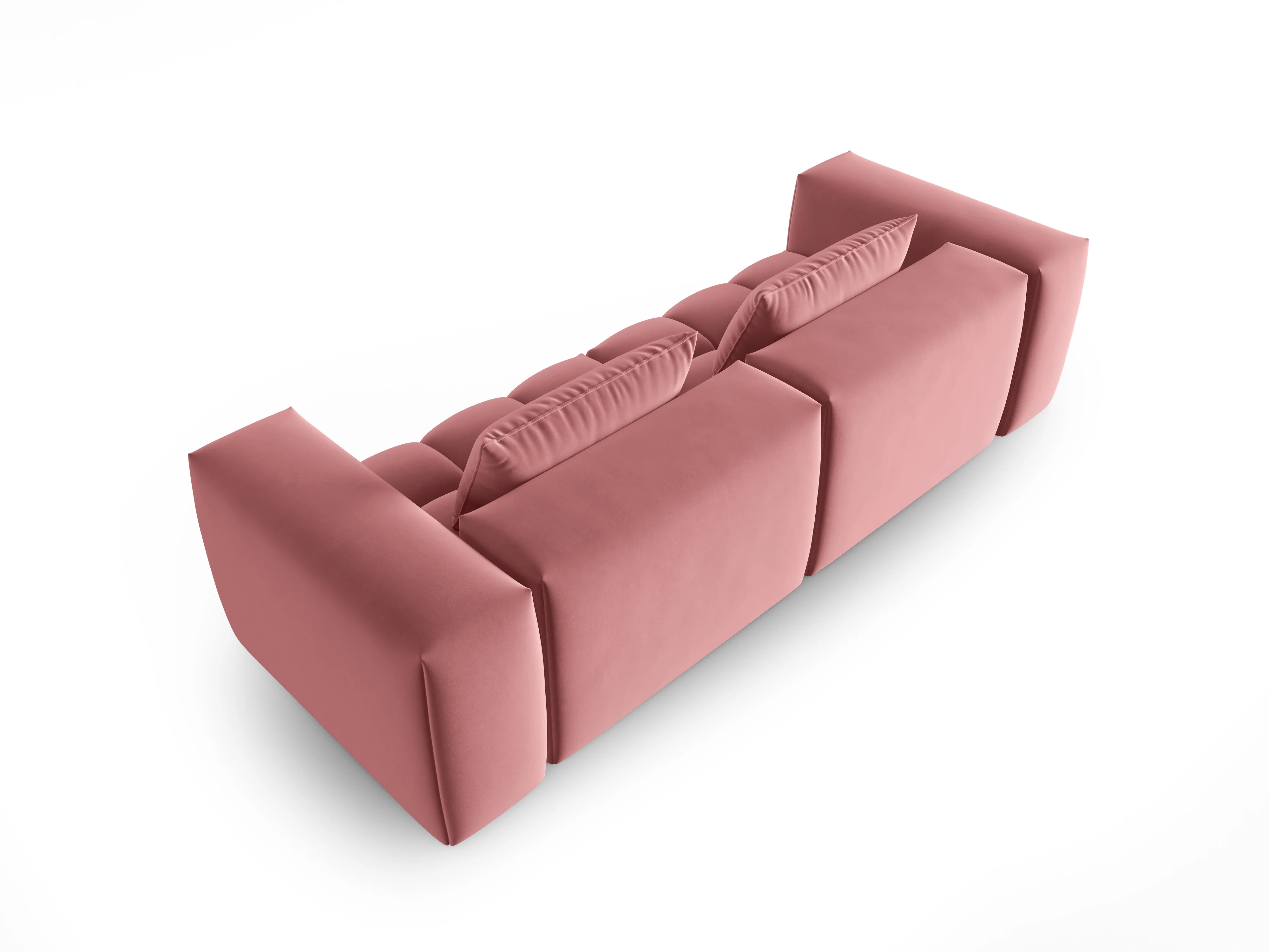 Sofa aksamitna 3-osobowa VERONA różowy flamingo - Image 3