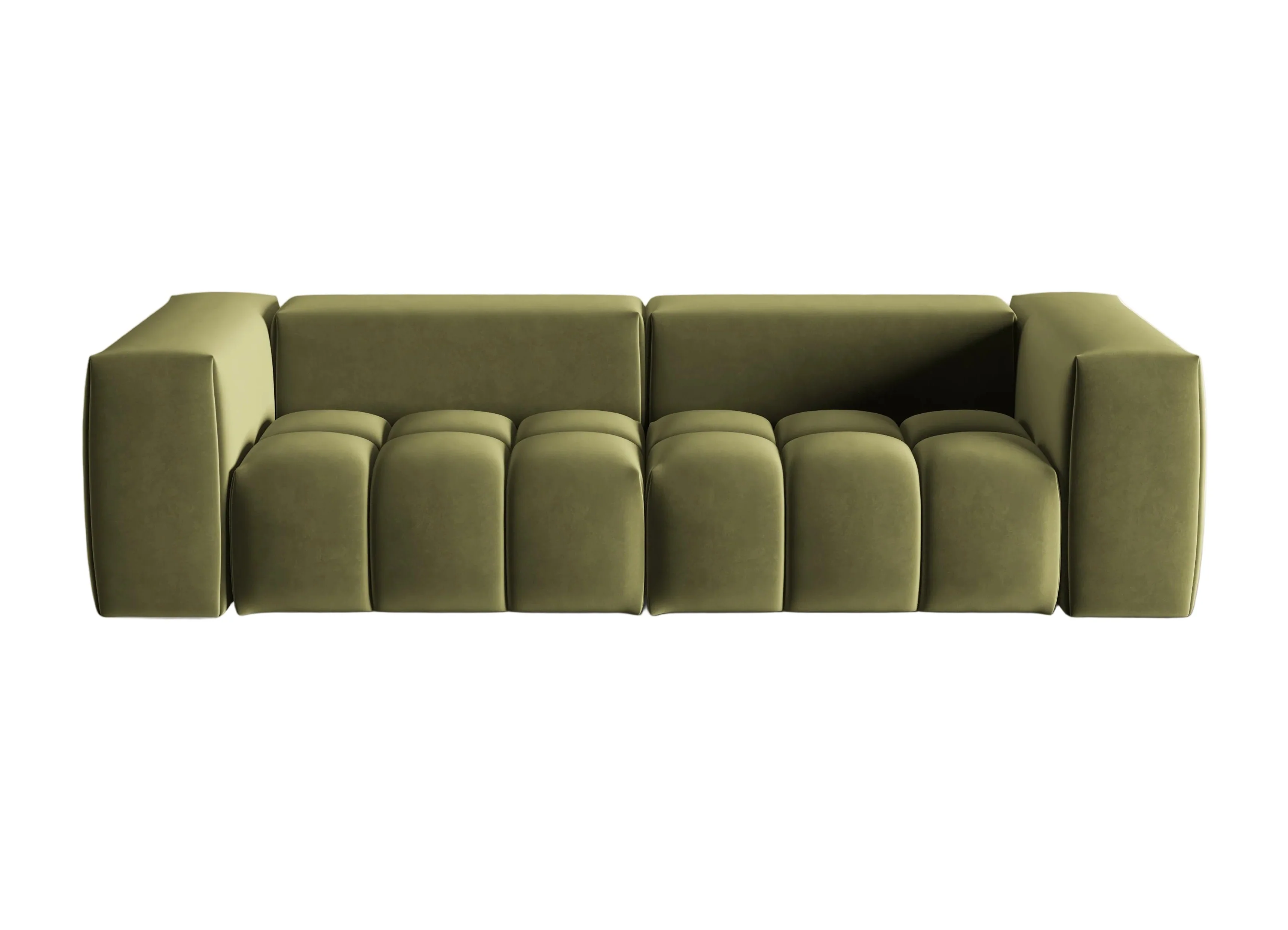 Sofa aksamitna 3-osobowa VERONA jasny zielony