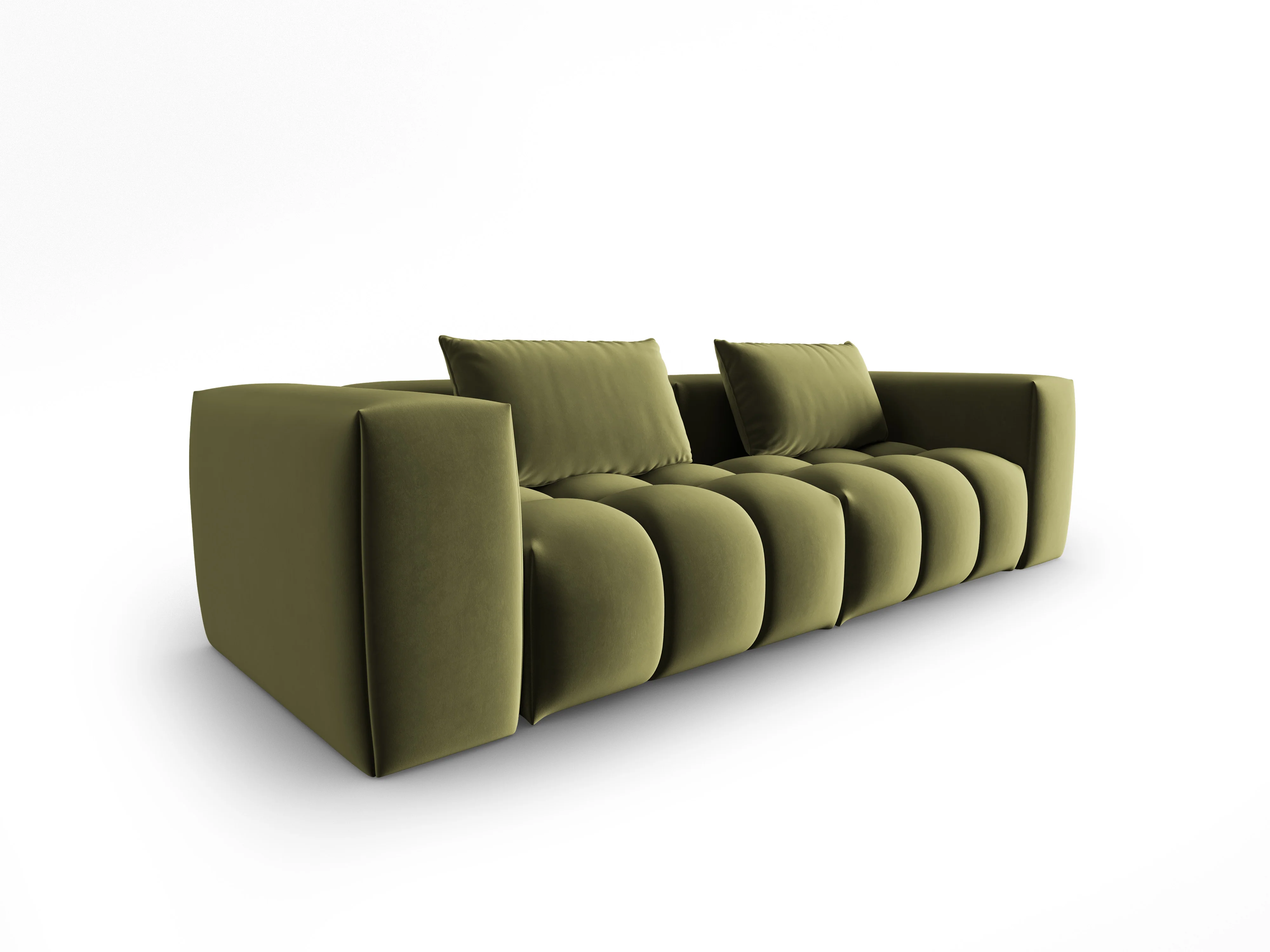 Sofa aksamitna 3-osobowa VERONA jasny zielony - Image 2