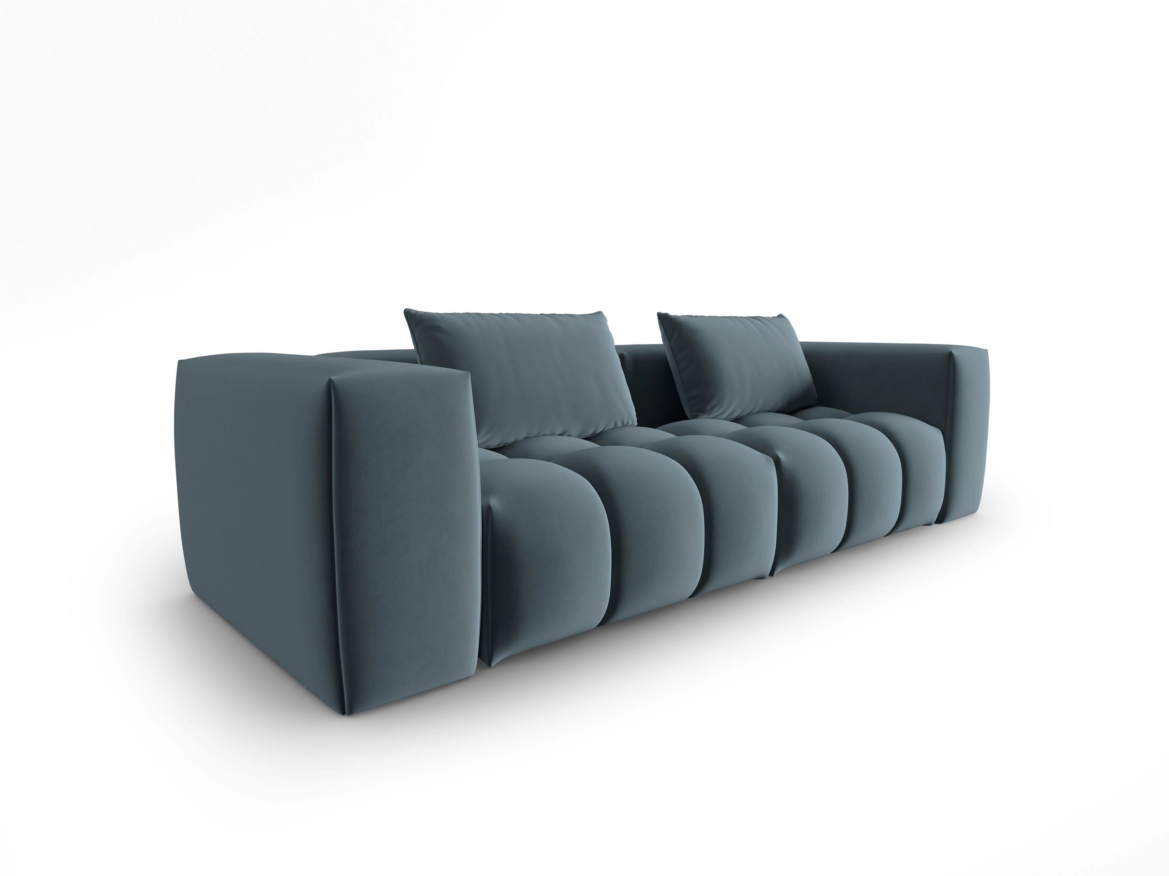 Sofa aksamitna 3-osobowa VERONA niebieski - Image 2