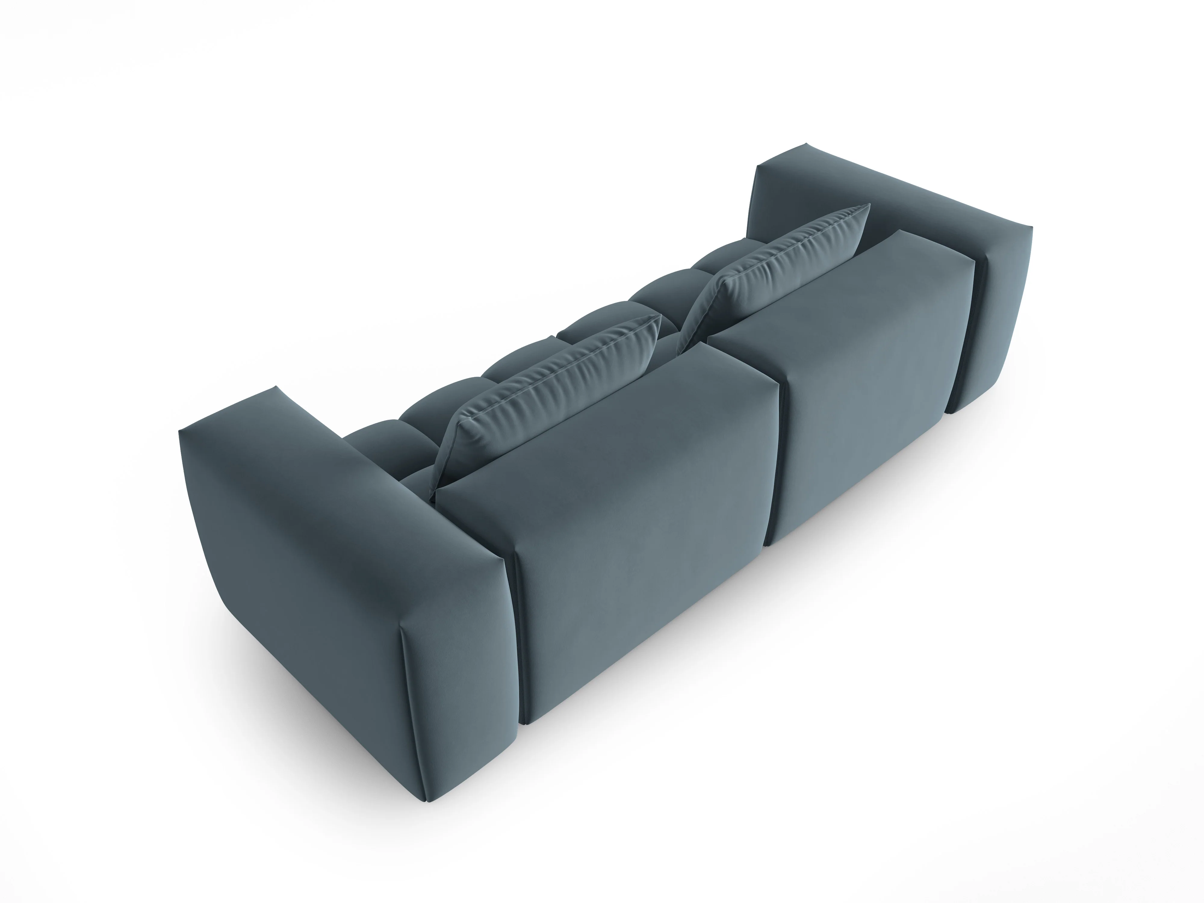 Sofa aksamitna 3-osobowa VERONA niebieski - Image 3