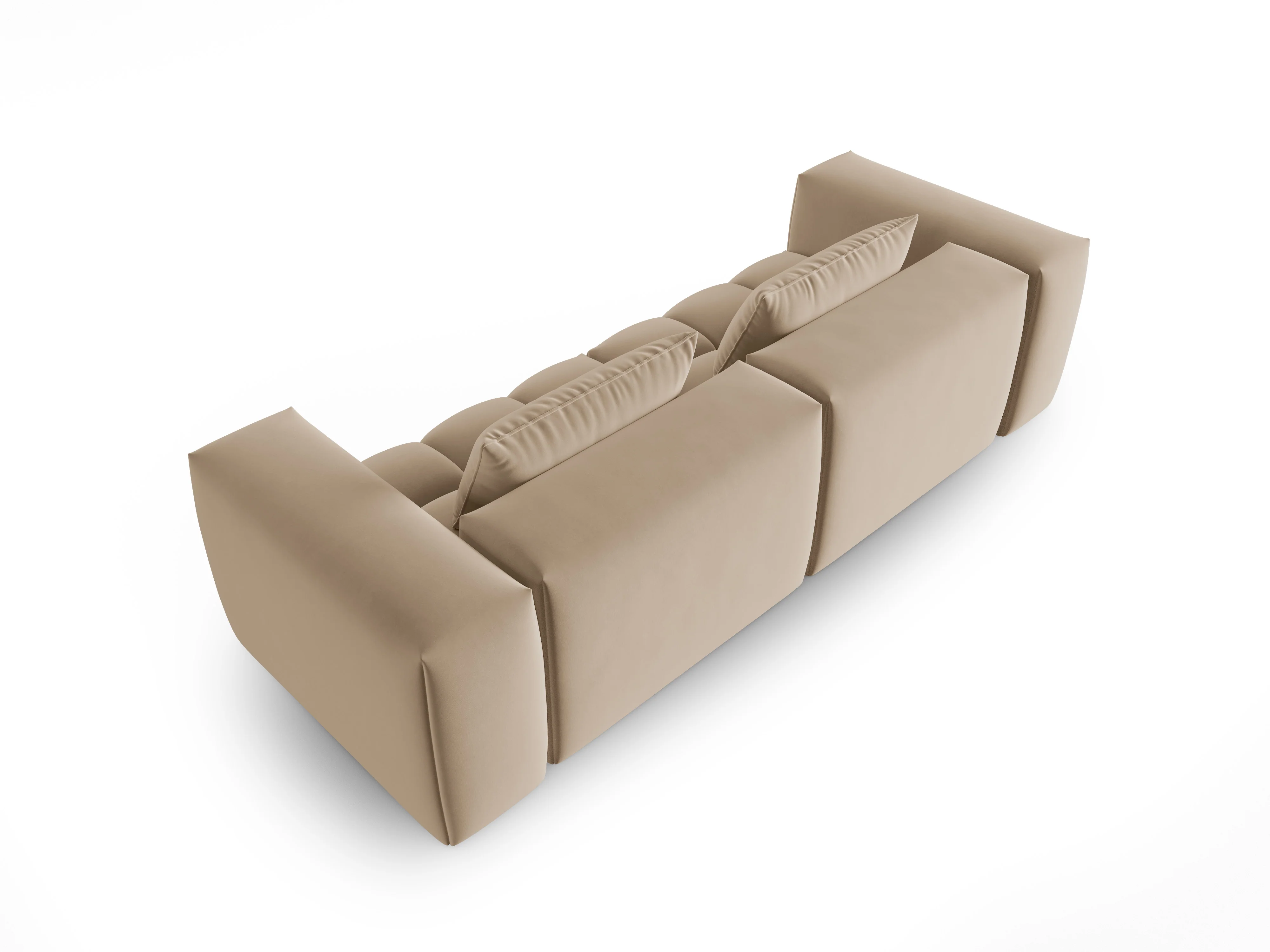 Sofa aksamitna 3-osobowa VERONA piaskowy - Image 3