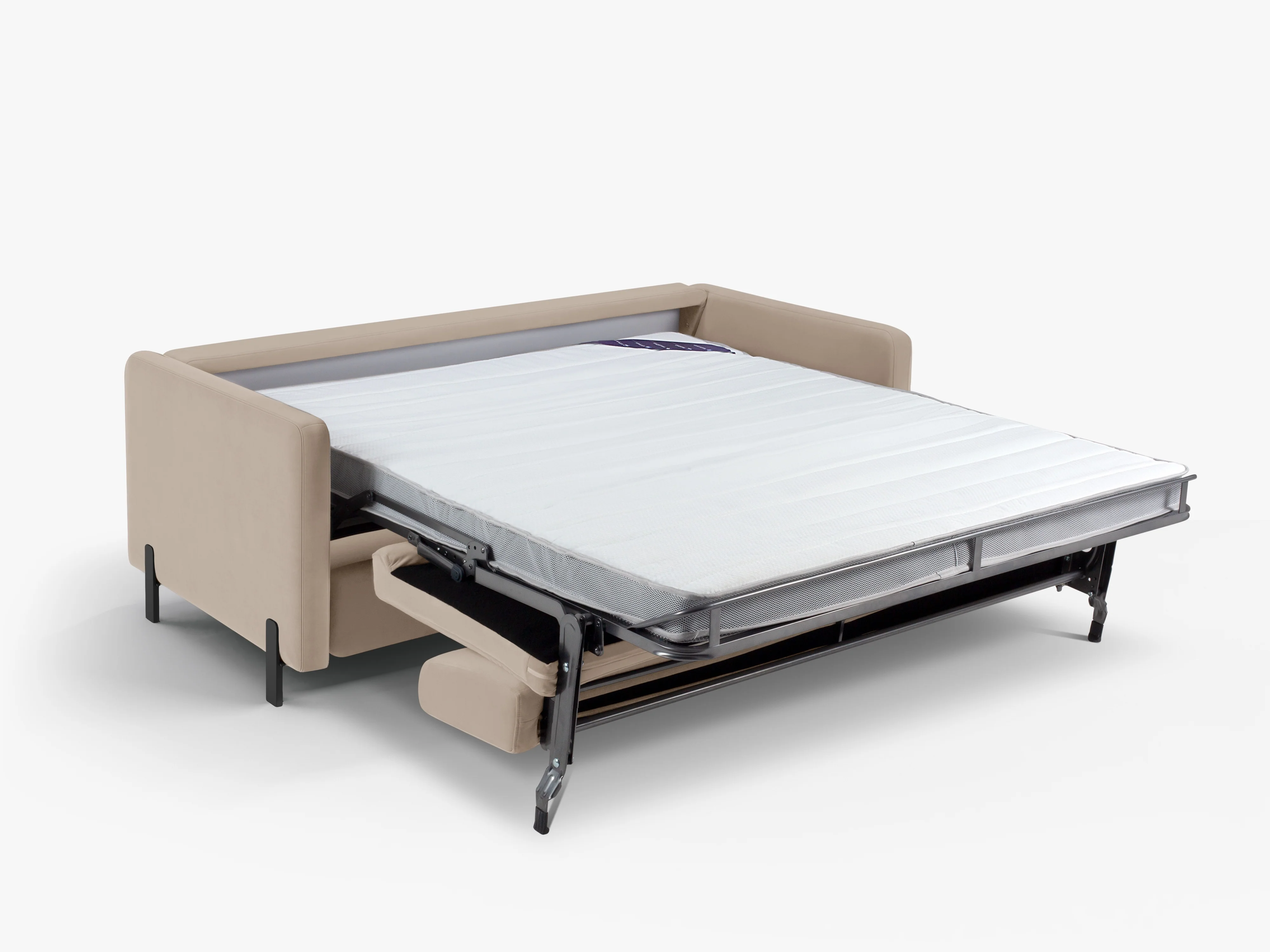 Sofa aksamitna 3-osobowa z funkcją spania GLORIA beżowy - Image 8