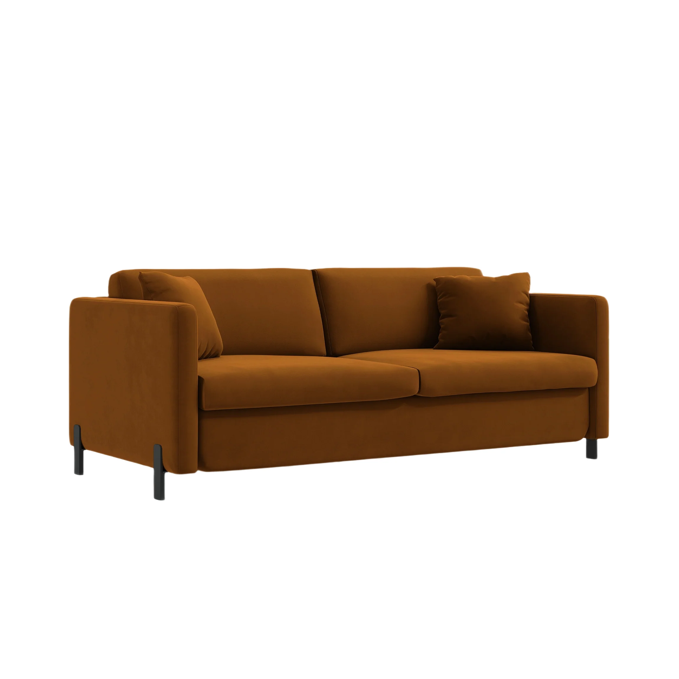 Sofa aksamitna 3-osobowa z funkcją spania GLORIA brązowy