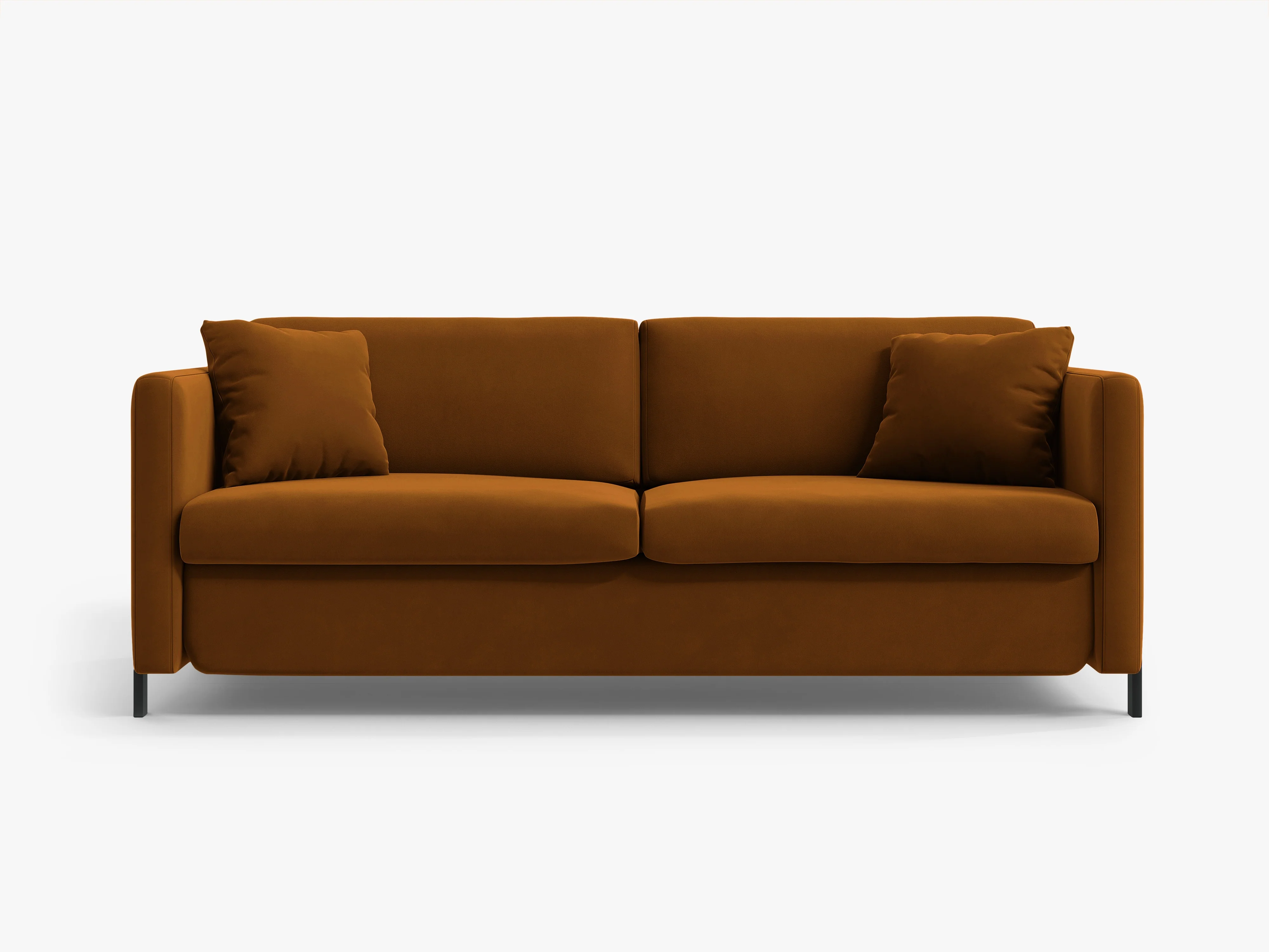 Sofa aksamitna 3-osobowa z funkcją spania GLORIA brązowy - Image 3