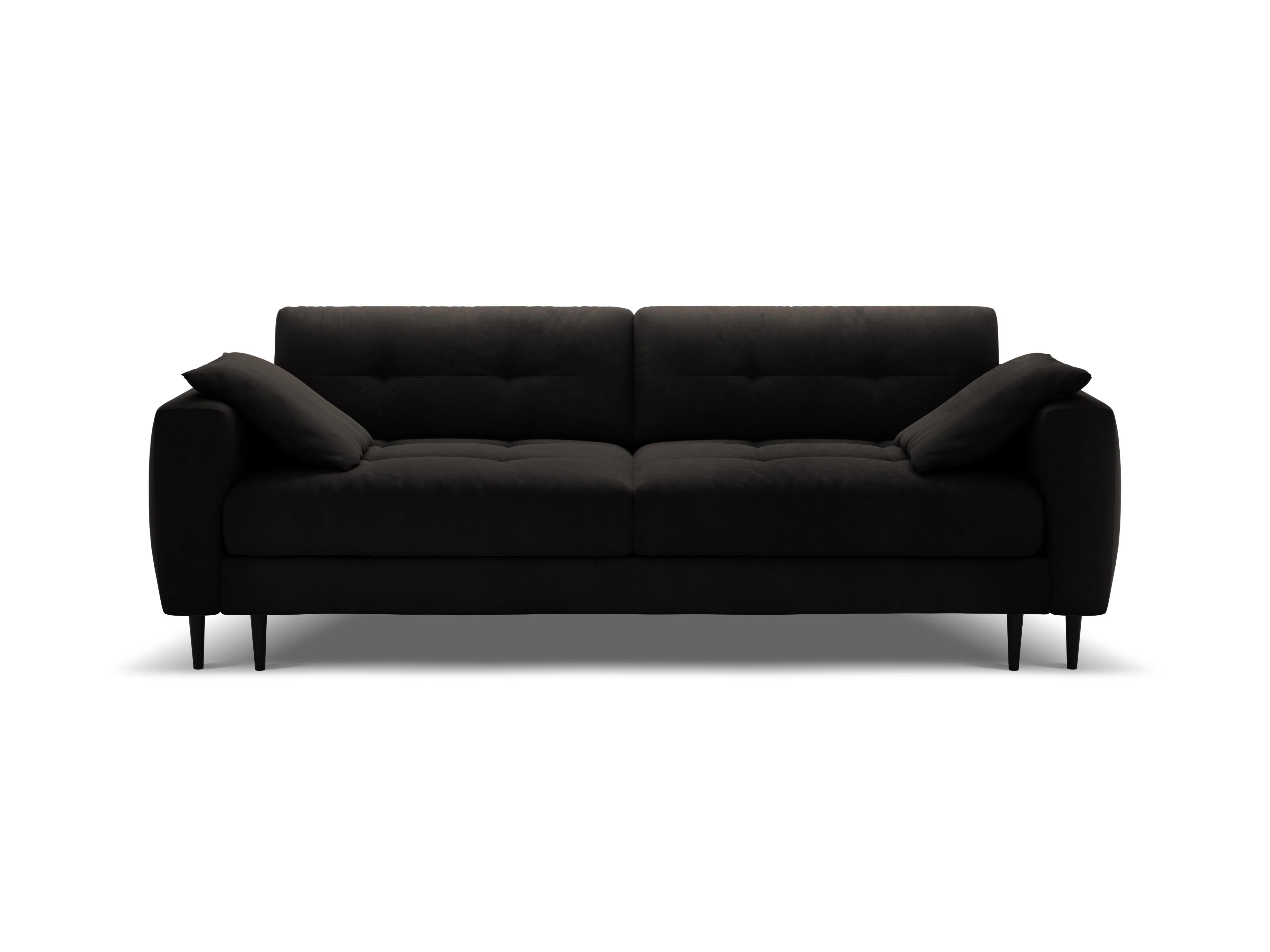 Sofa aksamitna 3-osobowa z funkcją spania BEMY czarny - Image 2