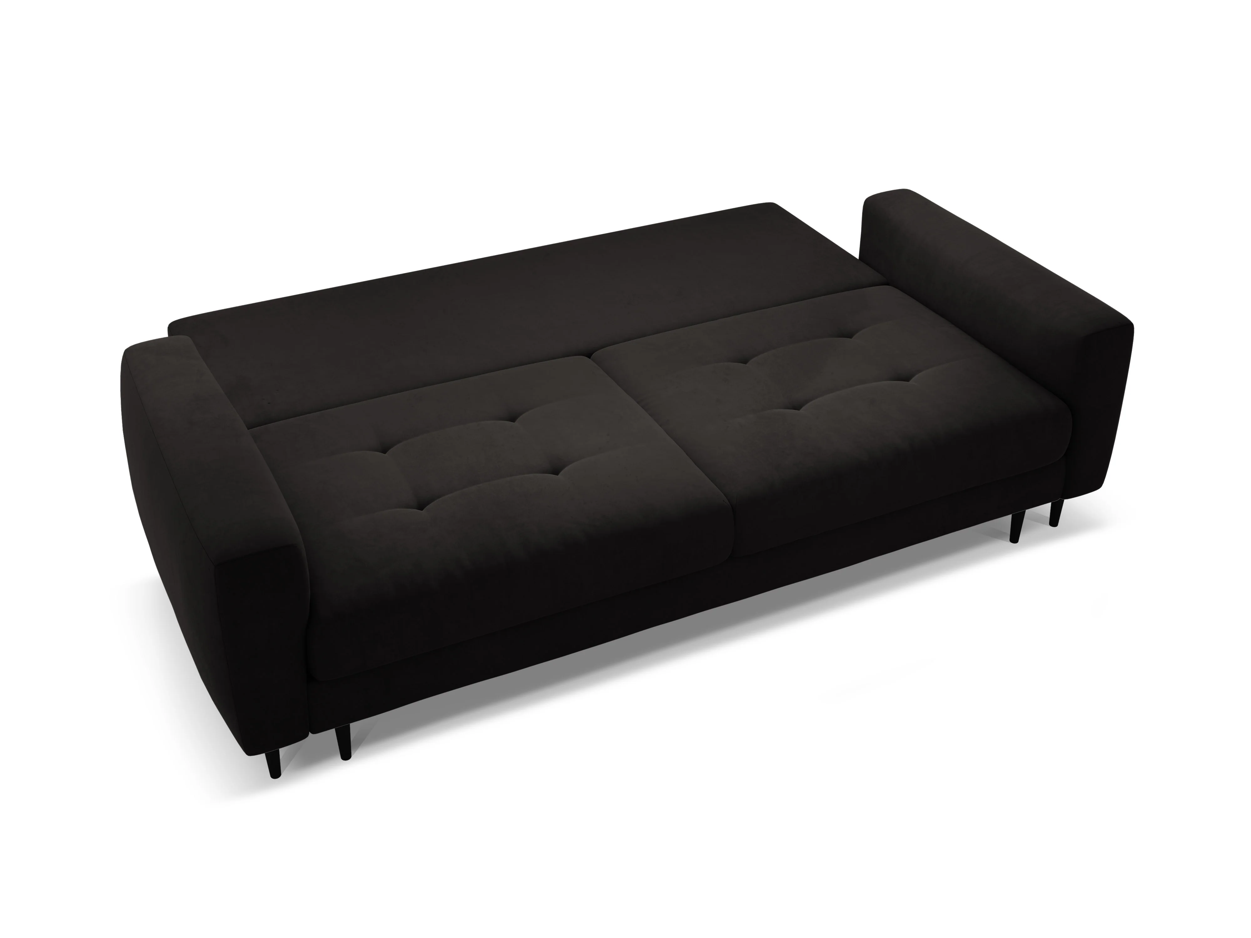 Sofa aksamitna 3-osobowa z funkcją spania BEMY czarny - Image 4