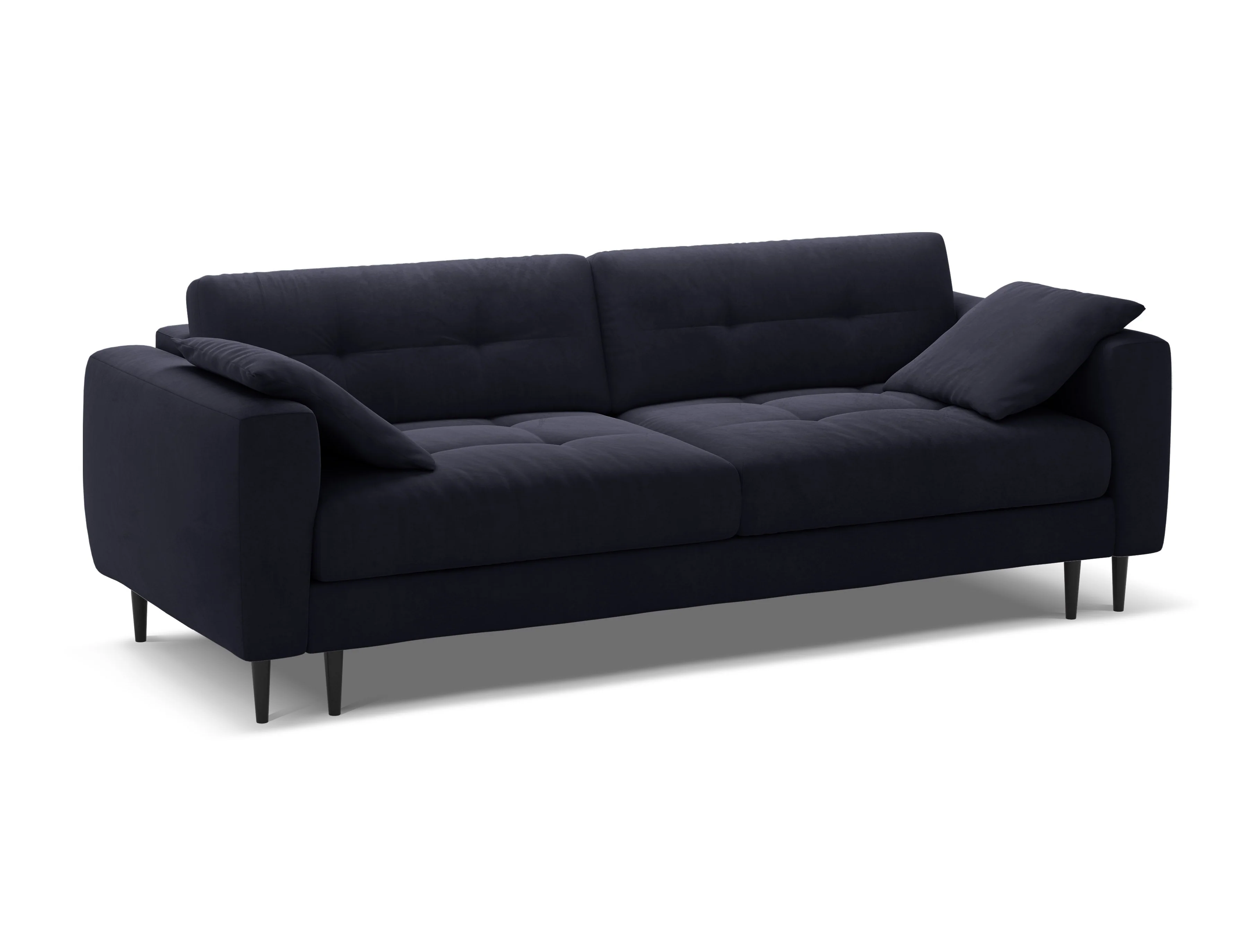 Sofa aksamitna 3-osobowa z funkcją spania BEMY królewski niebieski