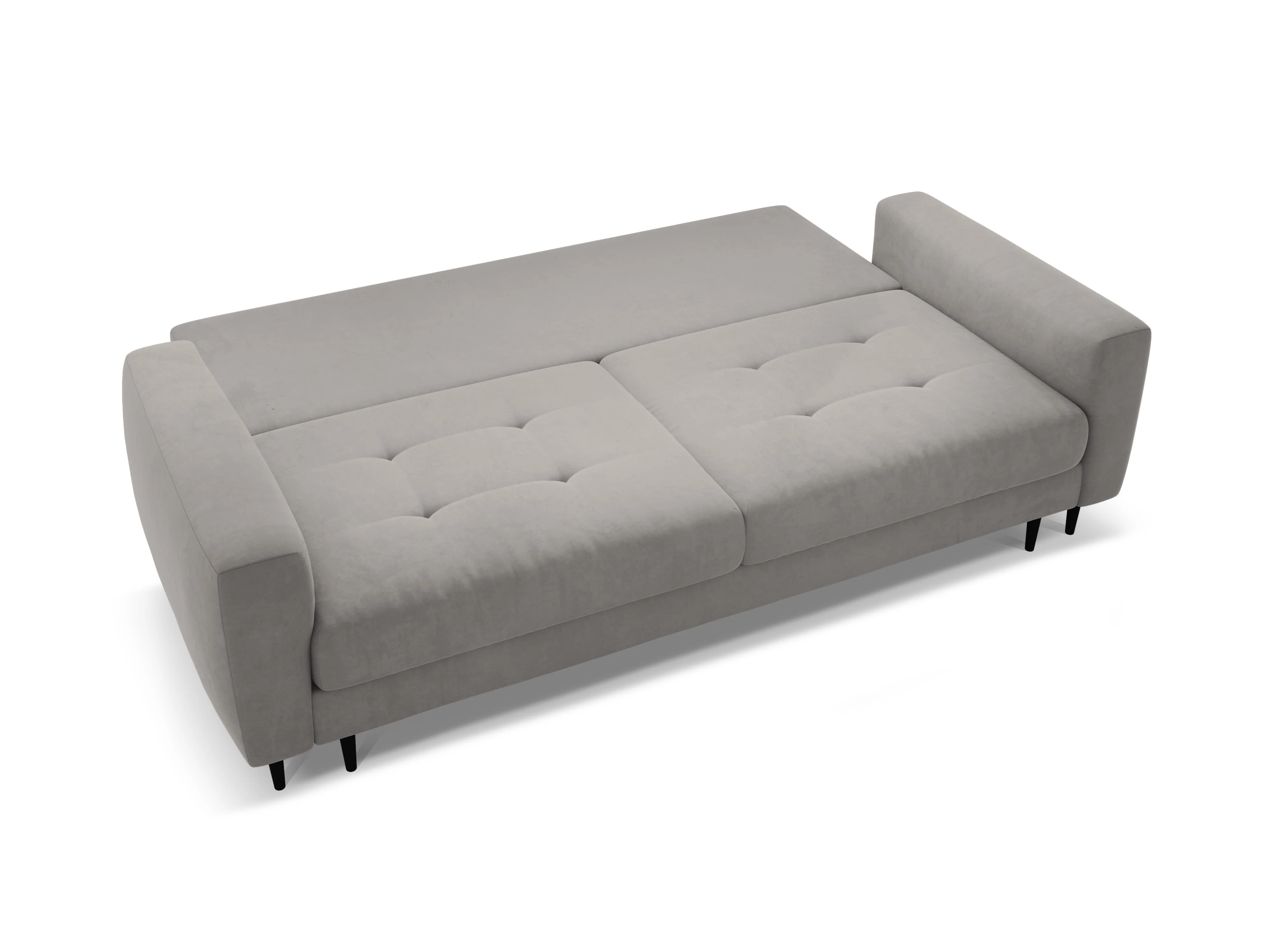 Sofa aksamitna 3-osobowa z funkcją spania BEMY szary - Image 4