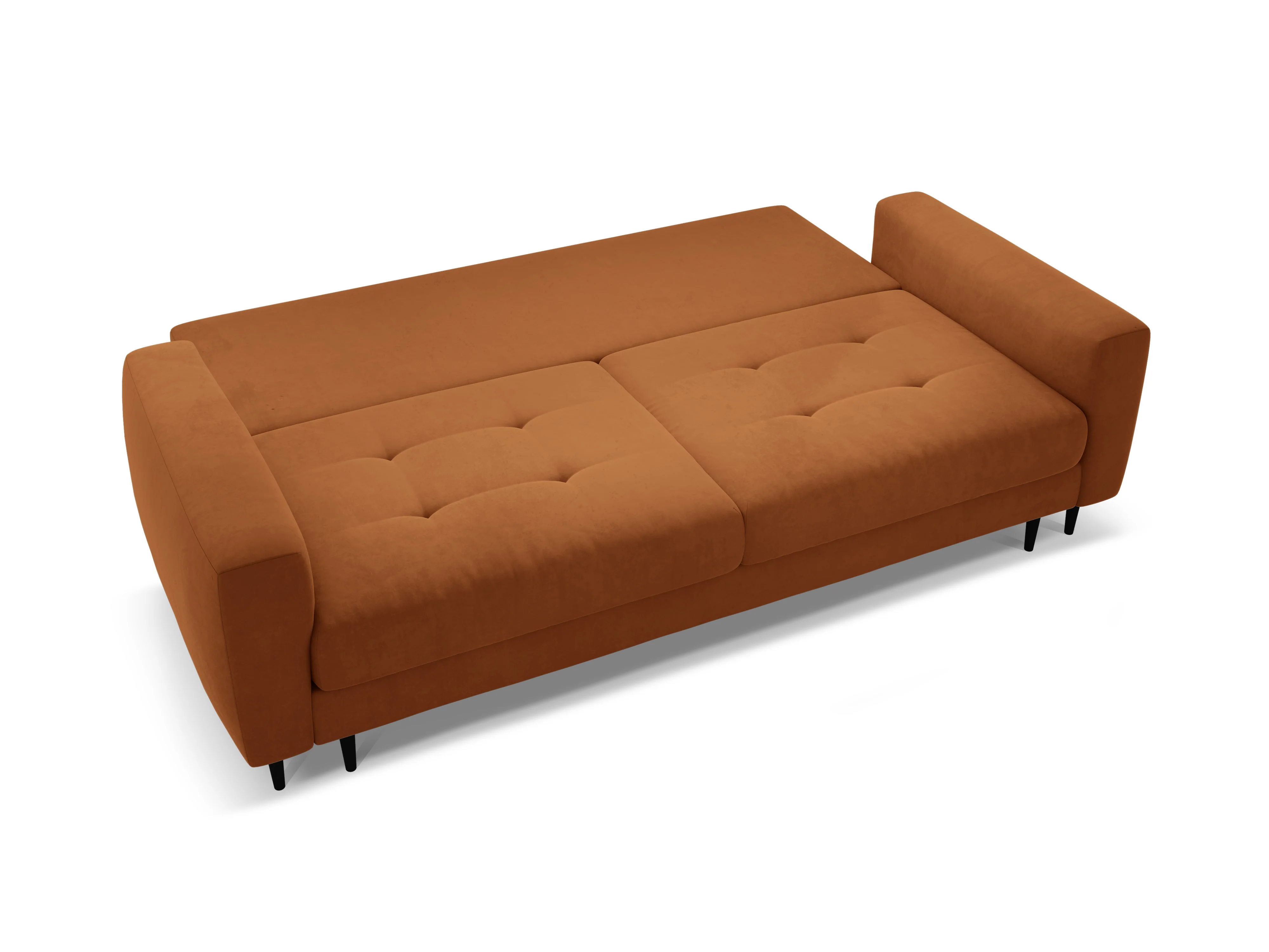 Sofa aksamitna 3-osobowa z funkcją spania BEMY terakota - Image 4