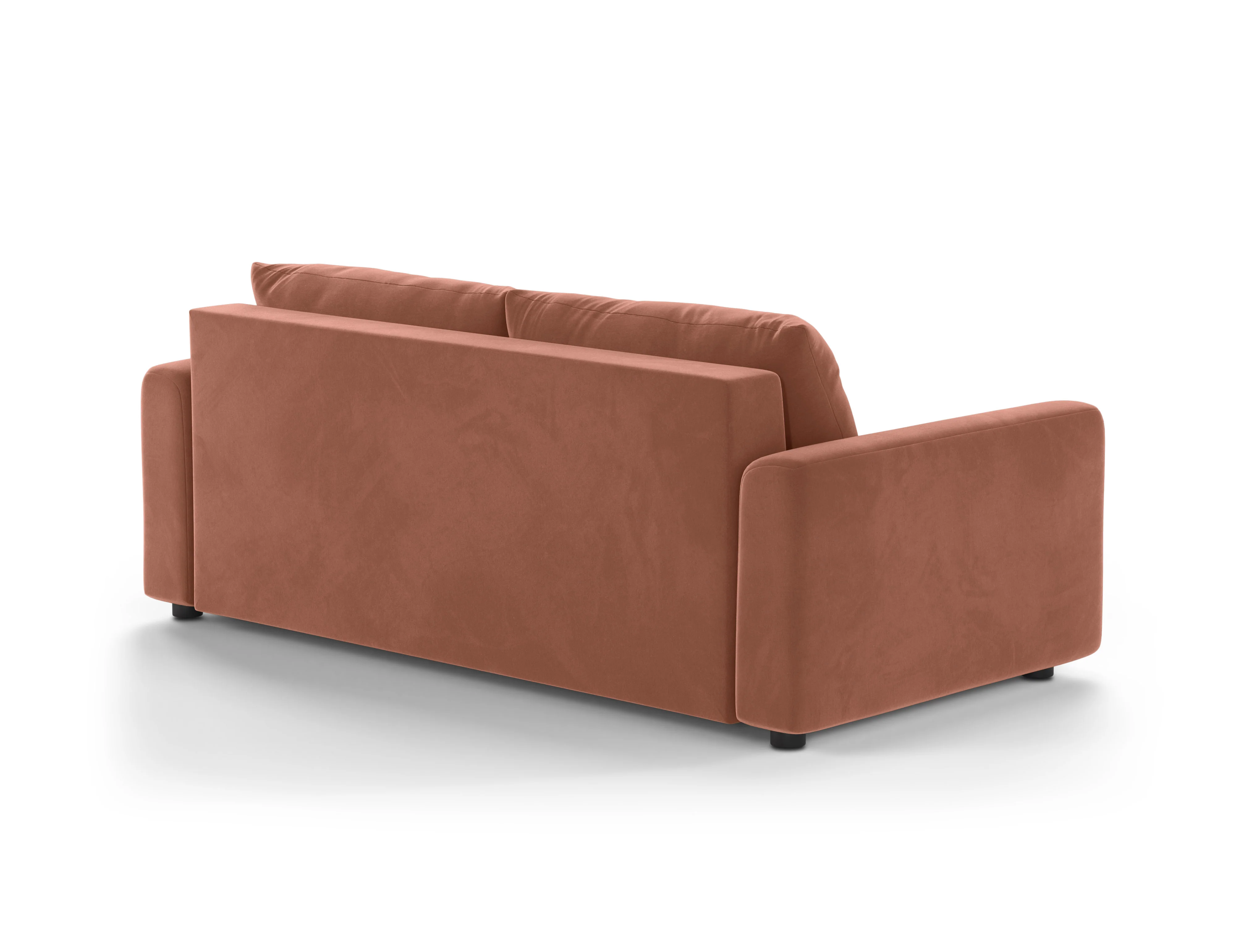 Sofa aksamitna 3-osobowa z funkcją spania DAVID różowy - Image 3