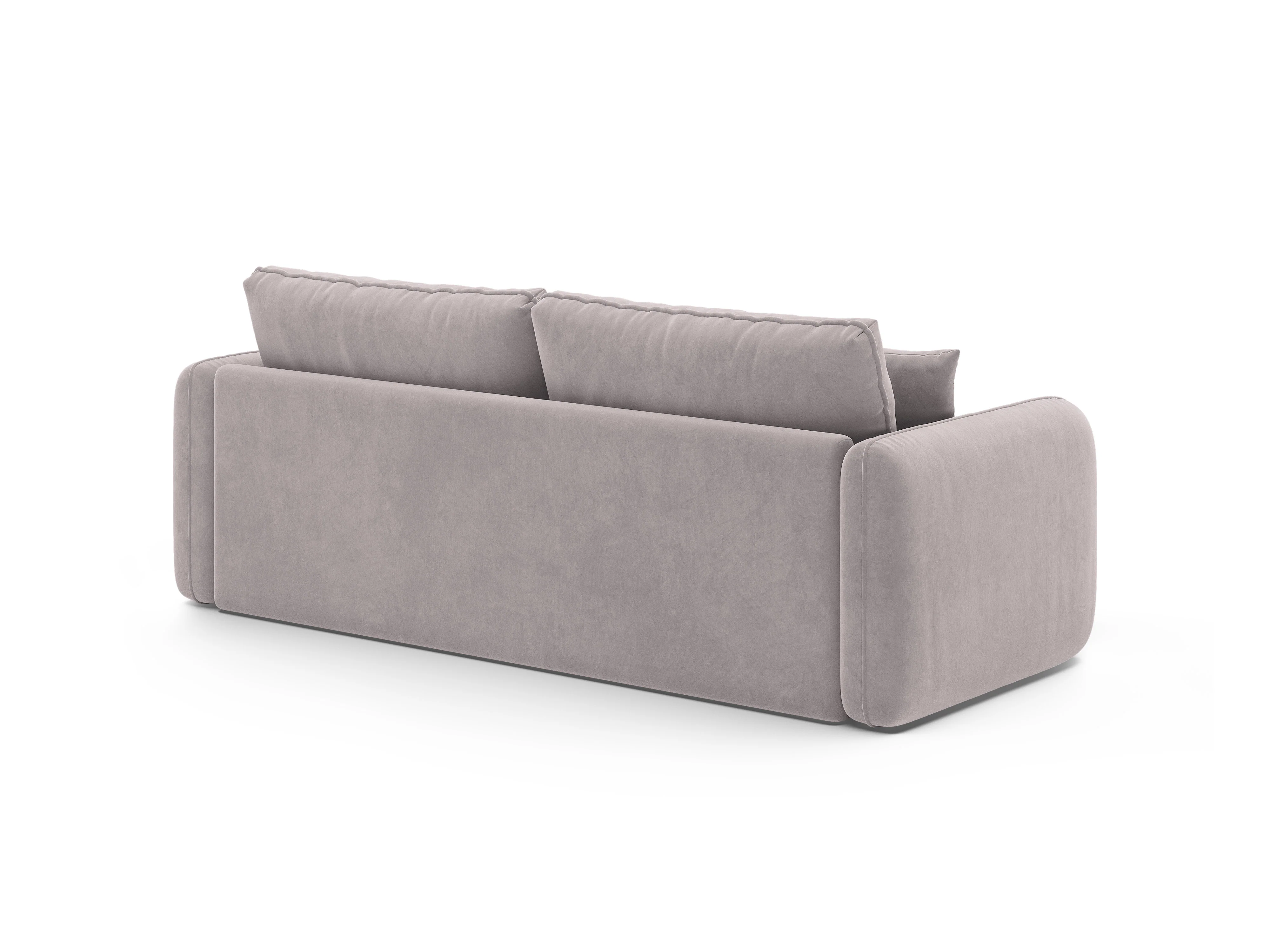 Sofa aksamitna 3-osobowa z funkcją spania DORMI jasny szary - Image 5