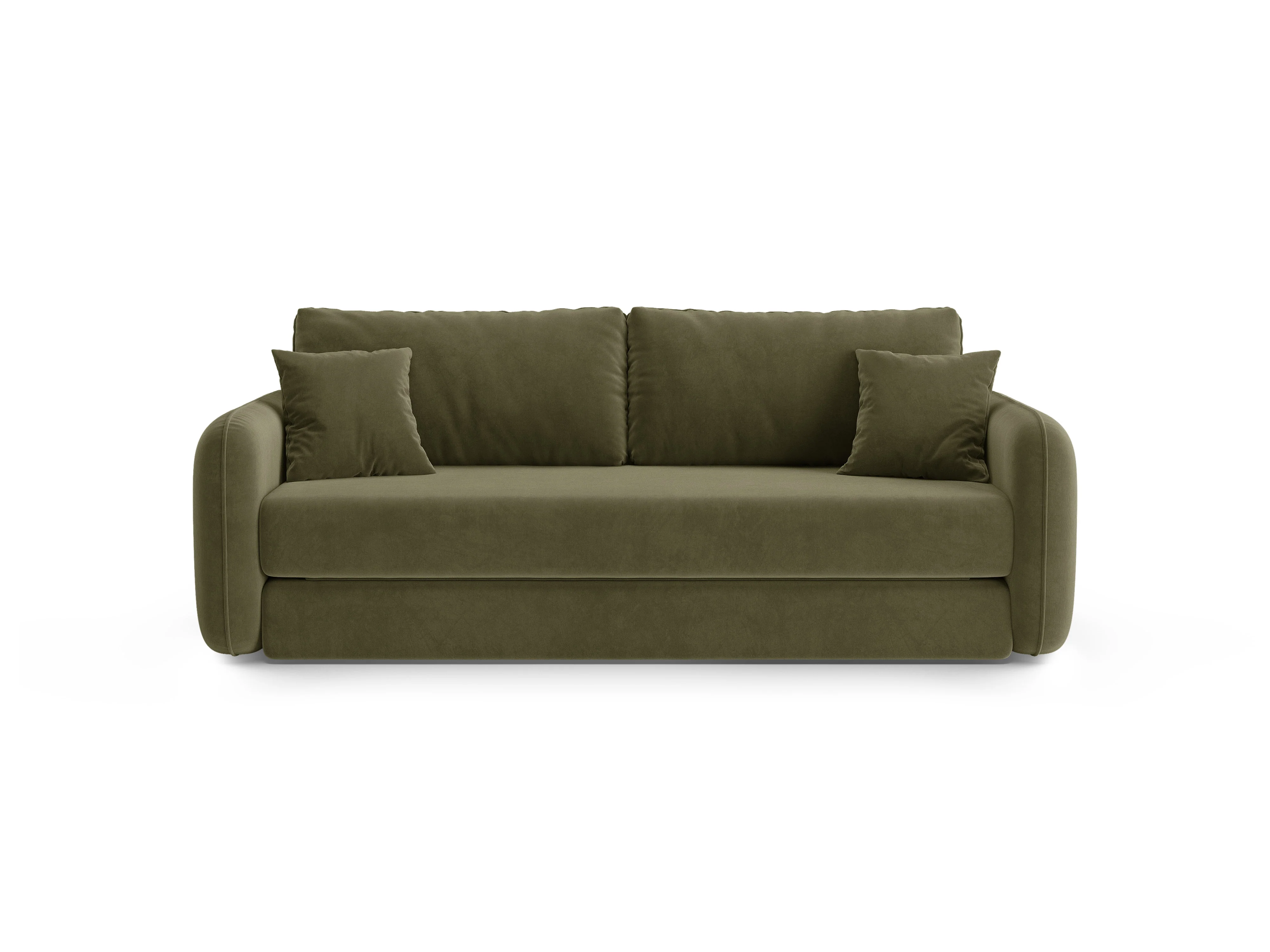 Sofa aksamitna 3-osobowa z funkcją spania DORMI zielony - Image 4