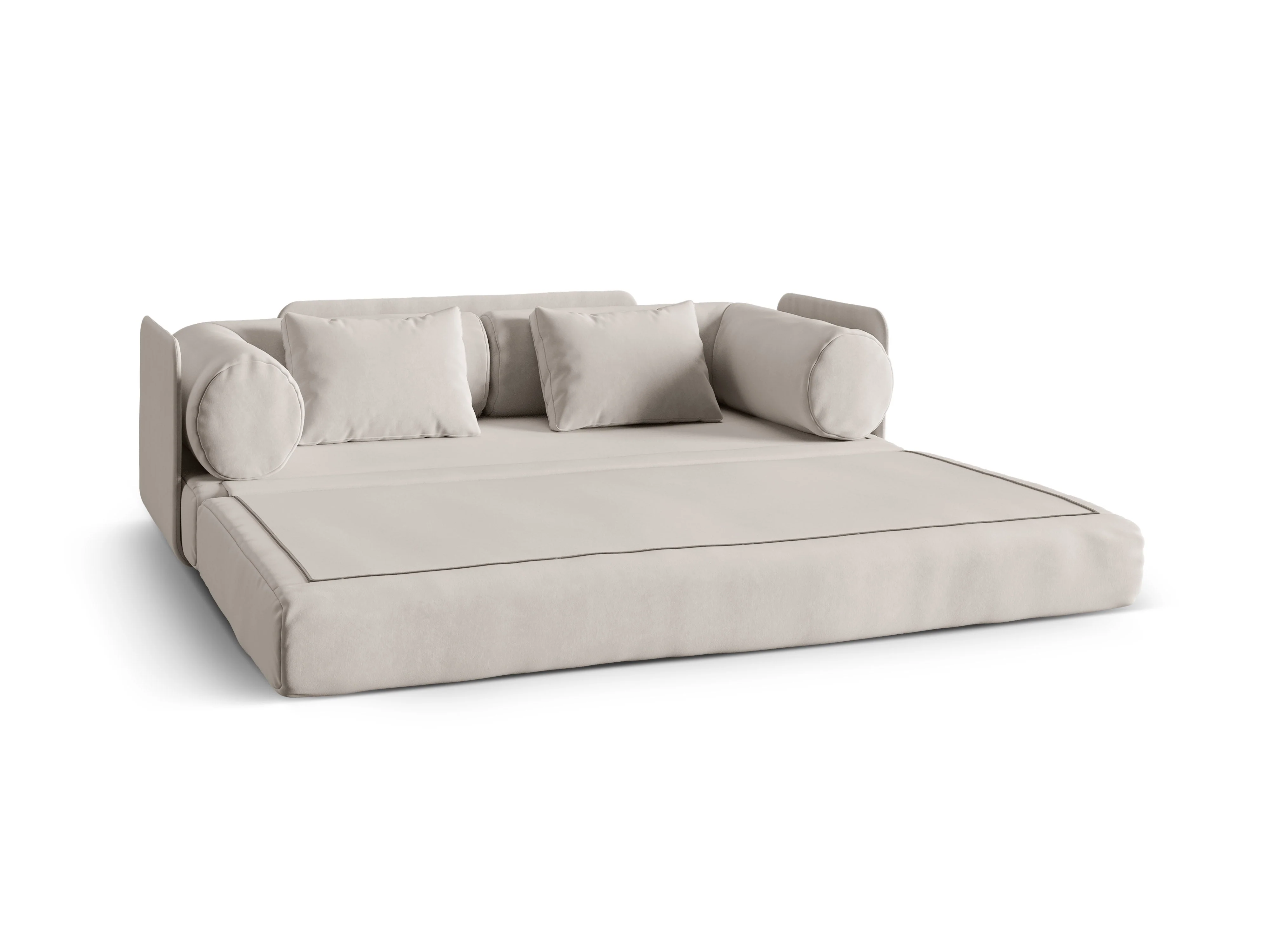 Sofa aksamitna 3-osobowa z funkcją spania DREAMY beżowy - Image 2