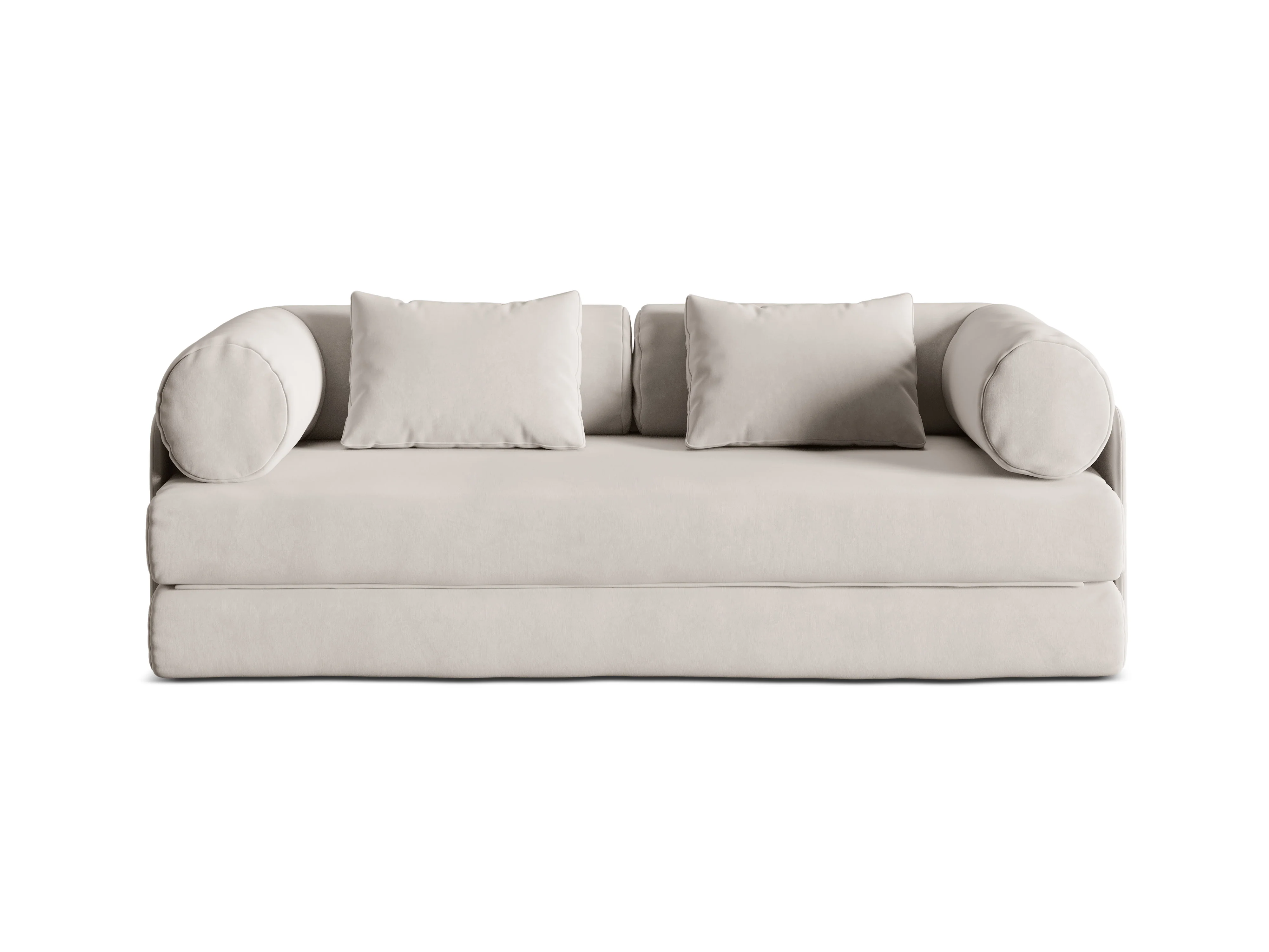 Sofa aksamitna 3-osobowa z funkcją spania DREAMY beżowy - Image 3