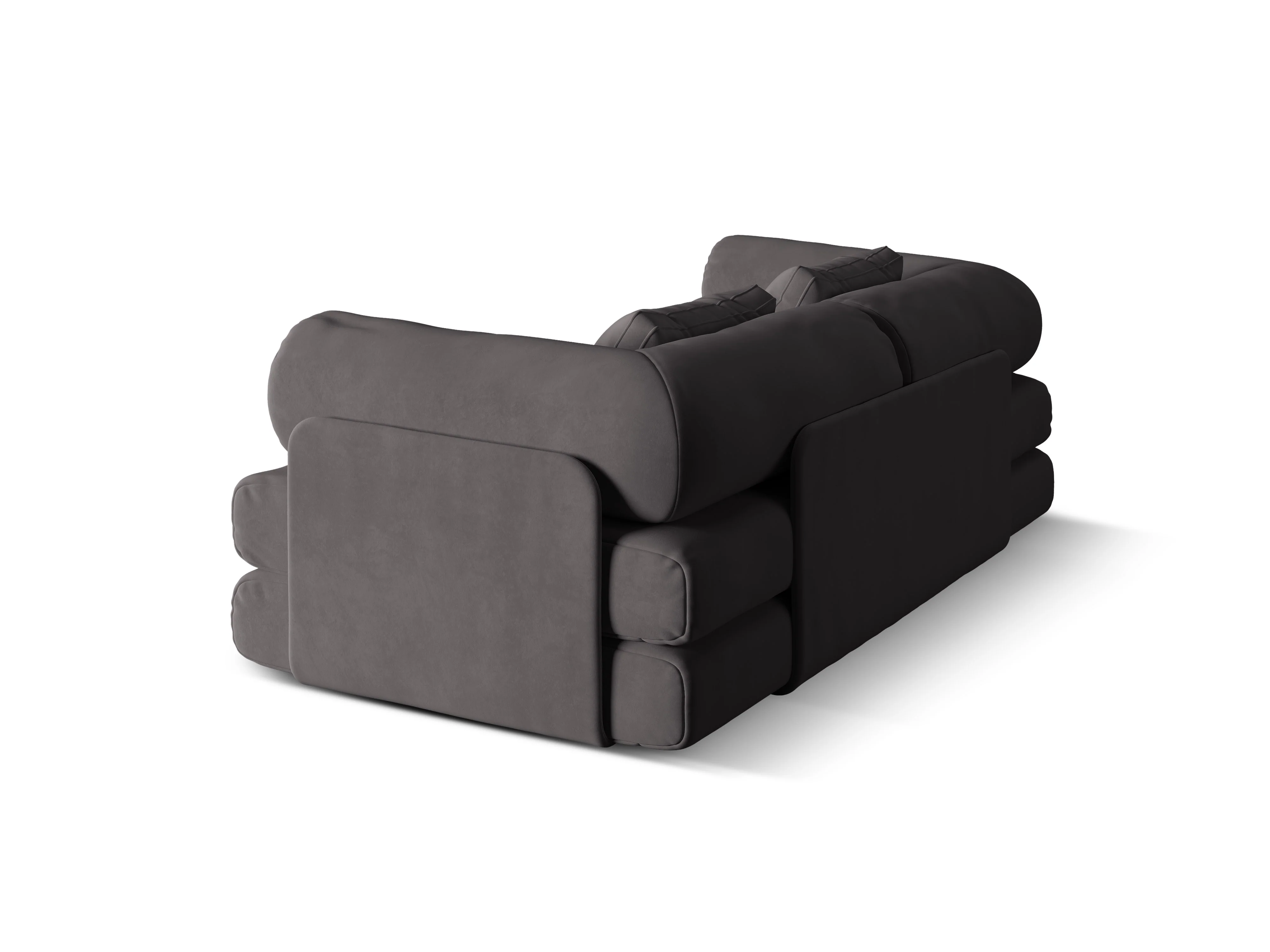 Sofa aksamitna 3-osobowa z funkcją spania DREAMY ciemny szary - Image 3