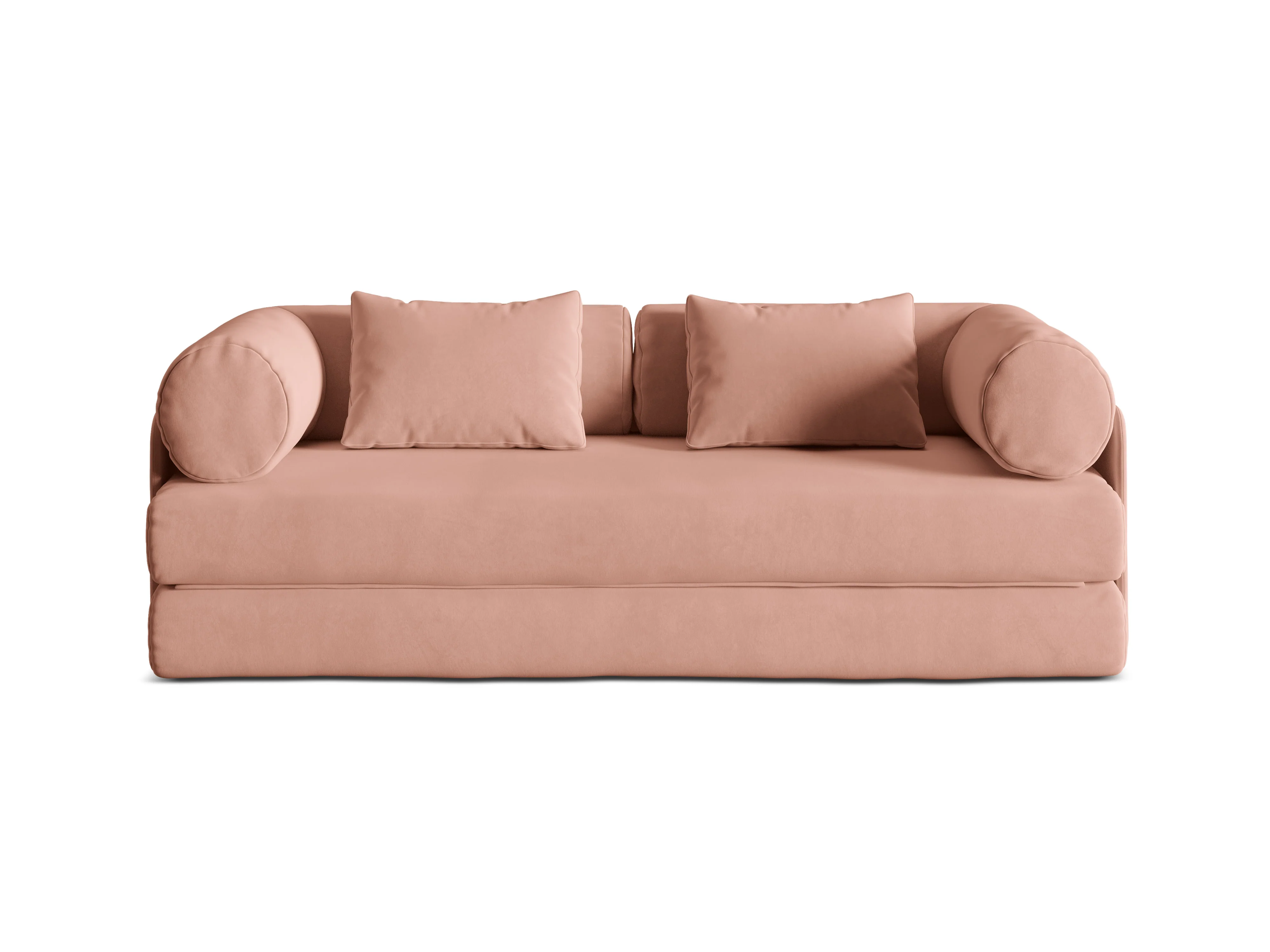 Sofa aksamitna 3-osobowa z funkcją spania DREAMY różowy - Image 2