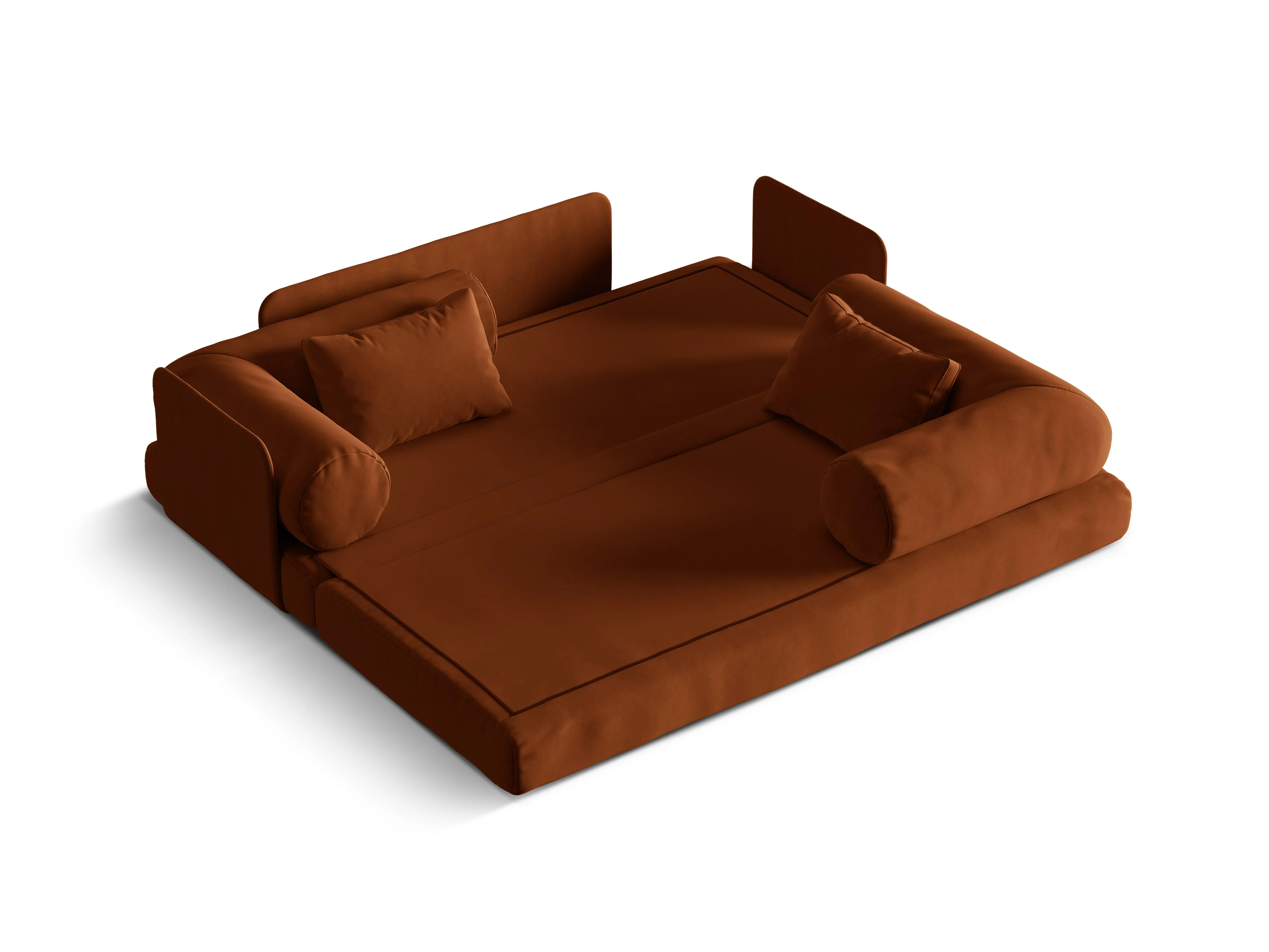 Sofa aksamitna 3-osobowa z funkcją spania DREAMY terakota - Image 5
