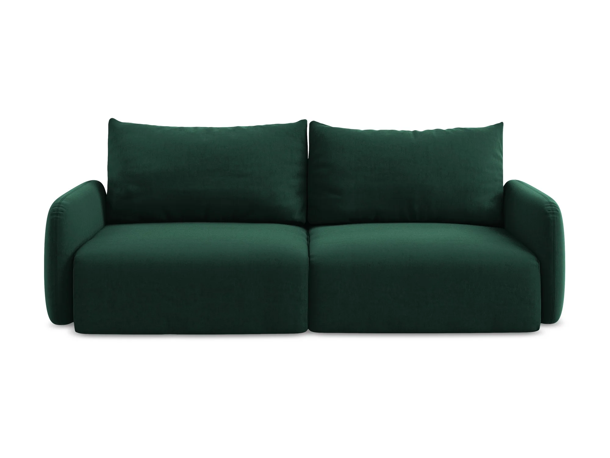 Sofa aksamitna 3-osobowa z funkcją spania KALENA butelkowa zieleń - Image 2