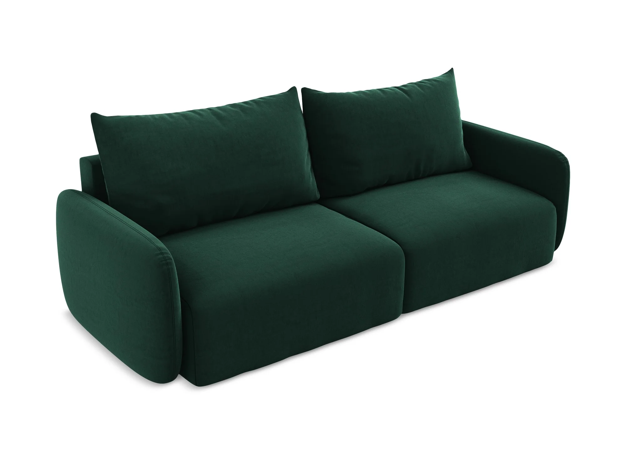 Sofa aksamitna 3-osobowa z funkcją spania KALENA butelkowa zieleń - Image 3