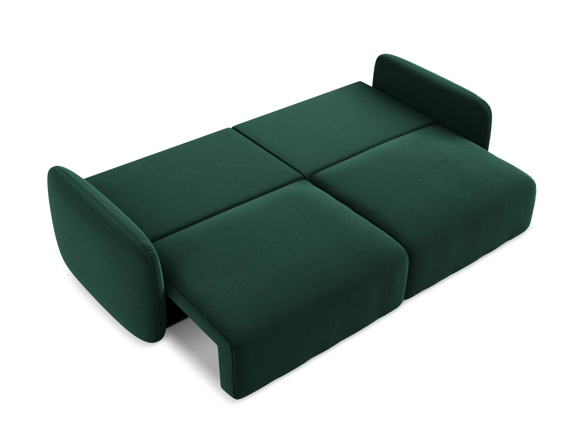 Sofa aksamitna 3-osobowa z funkcją spania KALENA butelkowa zieleń - Image 7