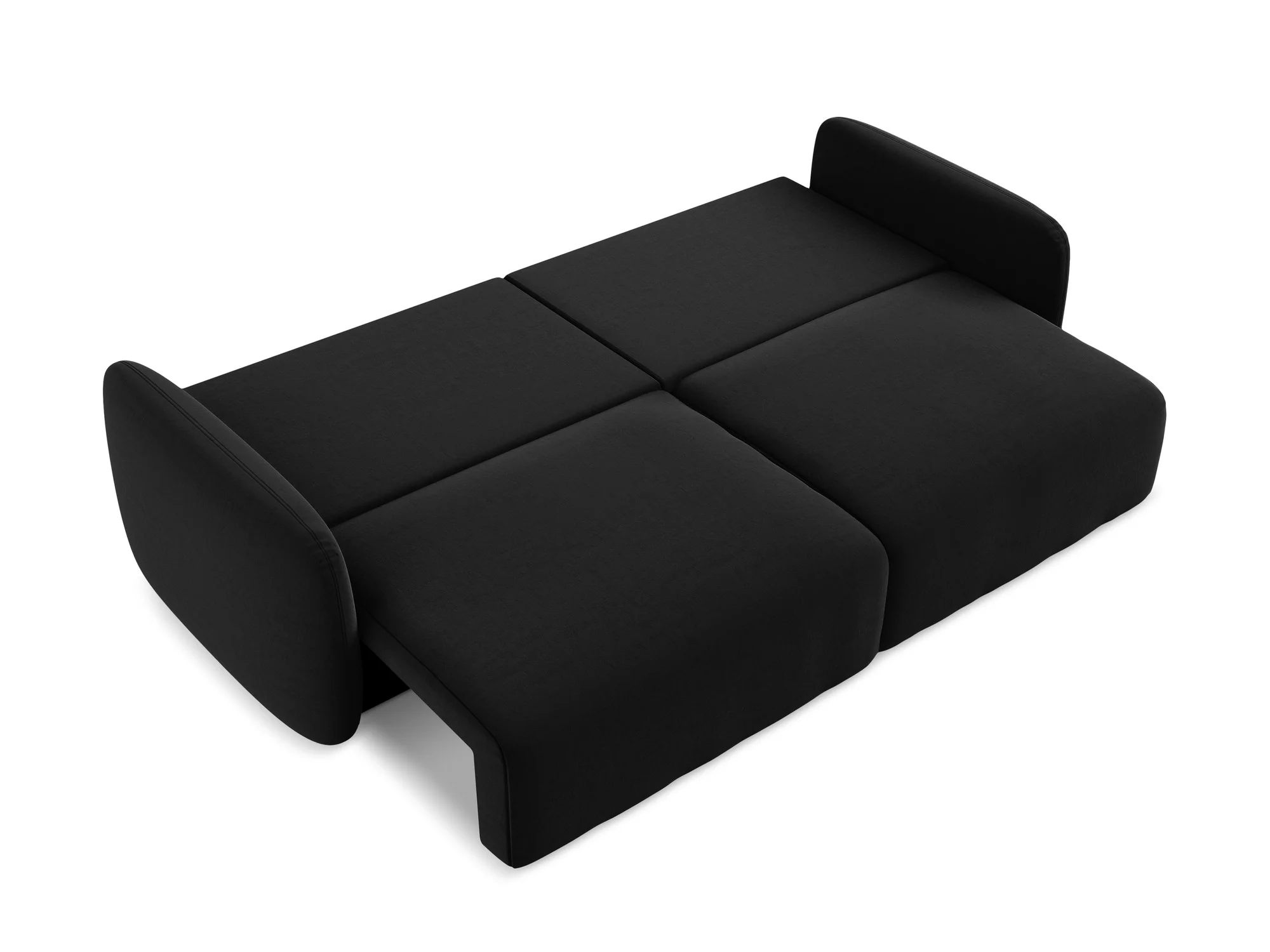 Sofa aksamitna 3-osobowa z funkcją spania KALENA czarny - Image 7