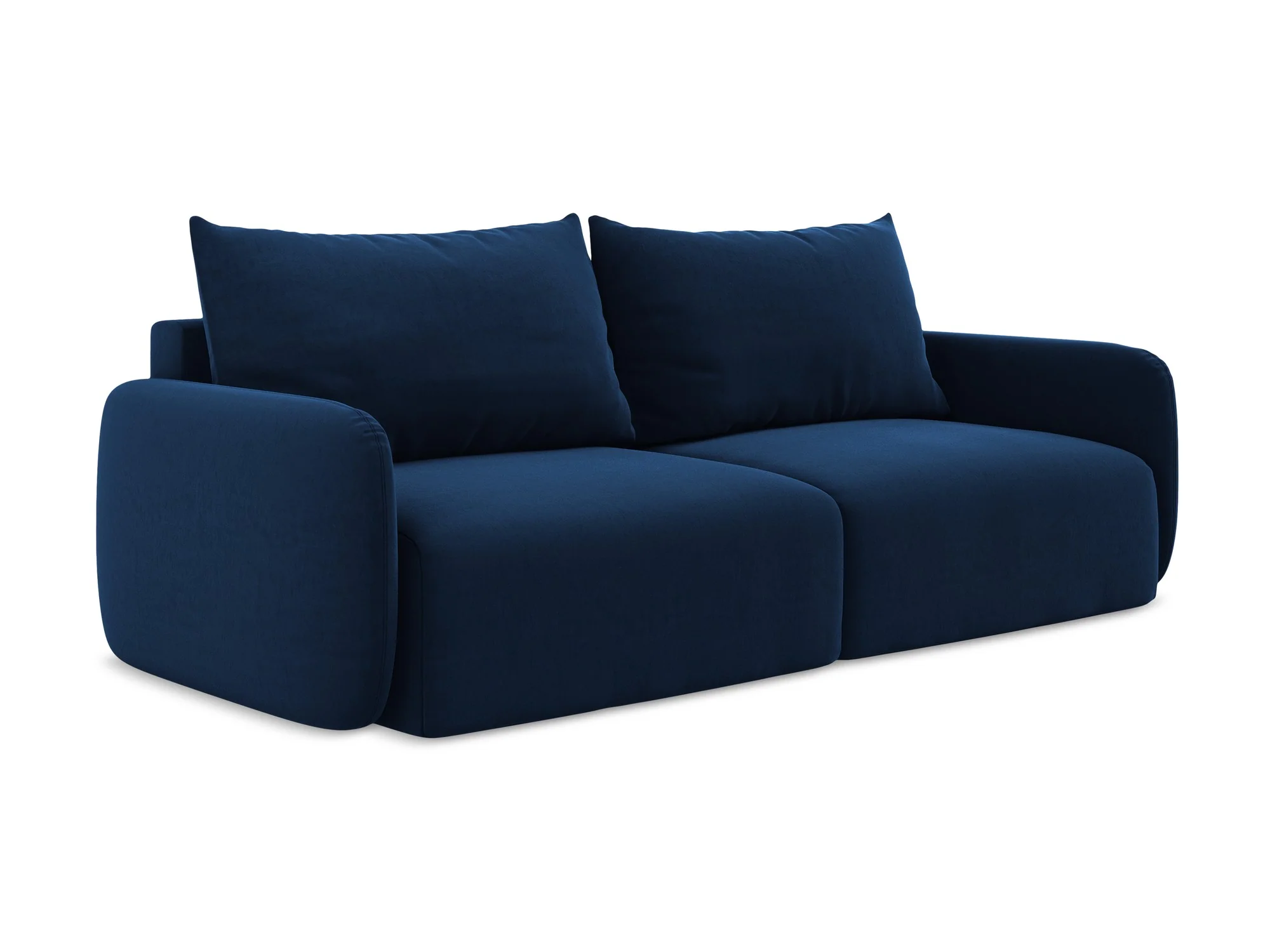 Sofa aksamitna 3-osobowa z funkcją spania KALENA granat królewski