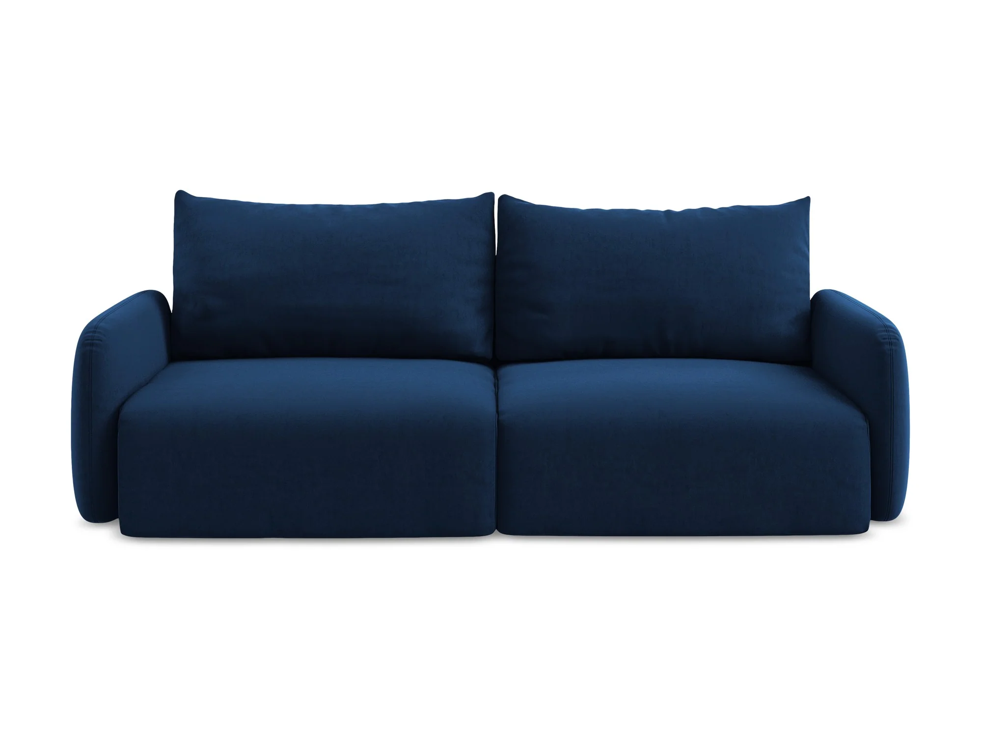 Sofa aksamitna 3-osobowa z funkcją spania KALENA granat królewski - Image 2