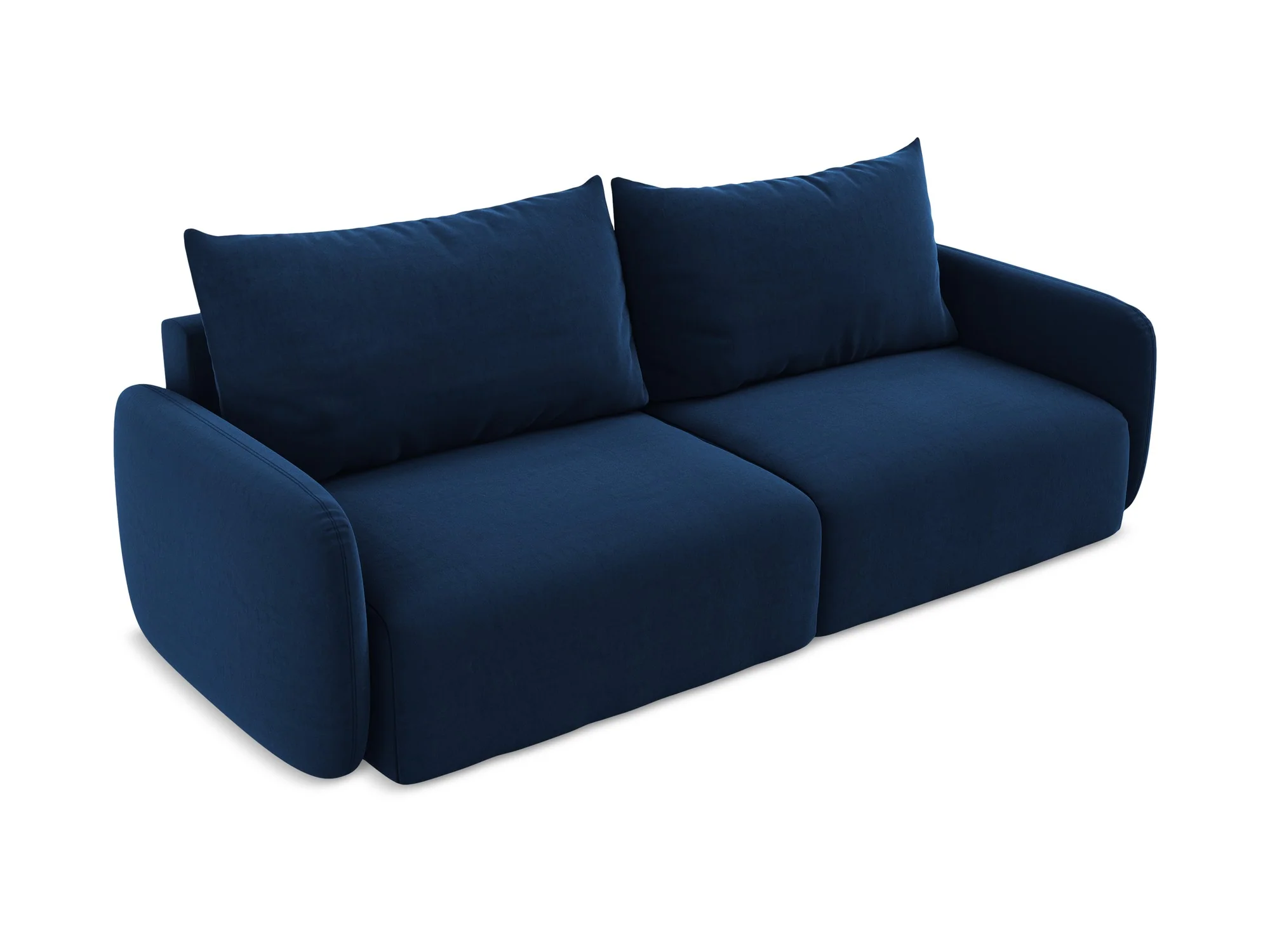 Sofa aksamitna 3-osobowa z funkcją spania KALENA granat królewski - Image 3