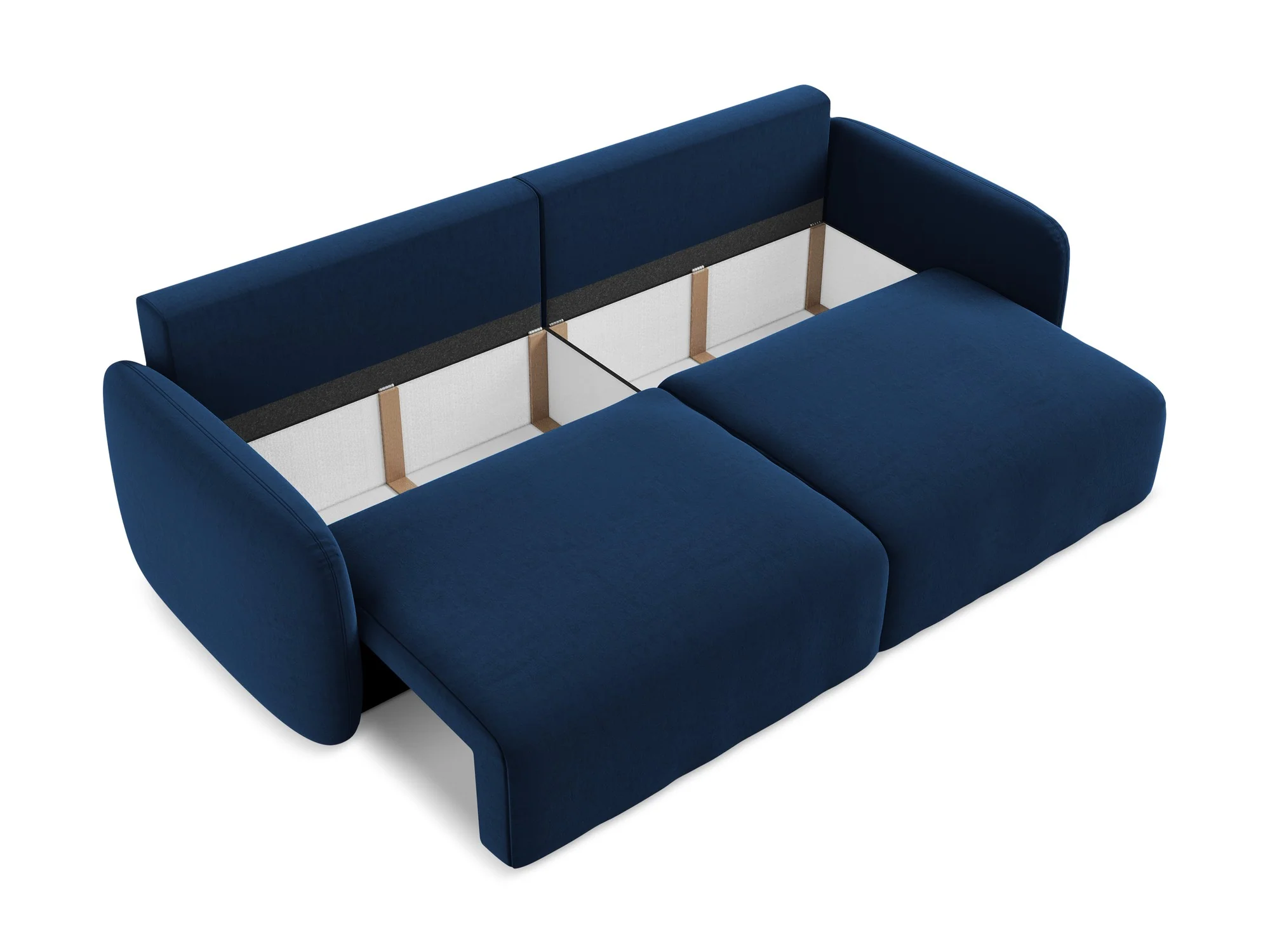 Sofa aksamitna 3-osobowa z funkcją spania KALENA granat królewski - Image 4