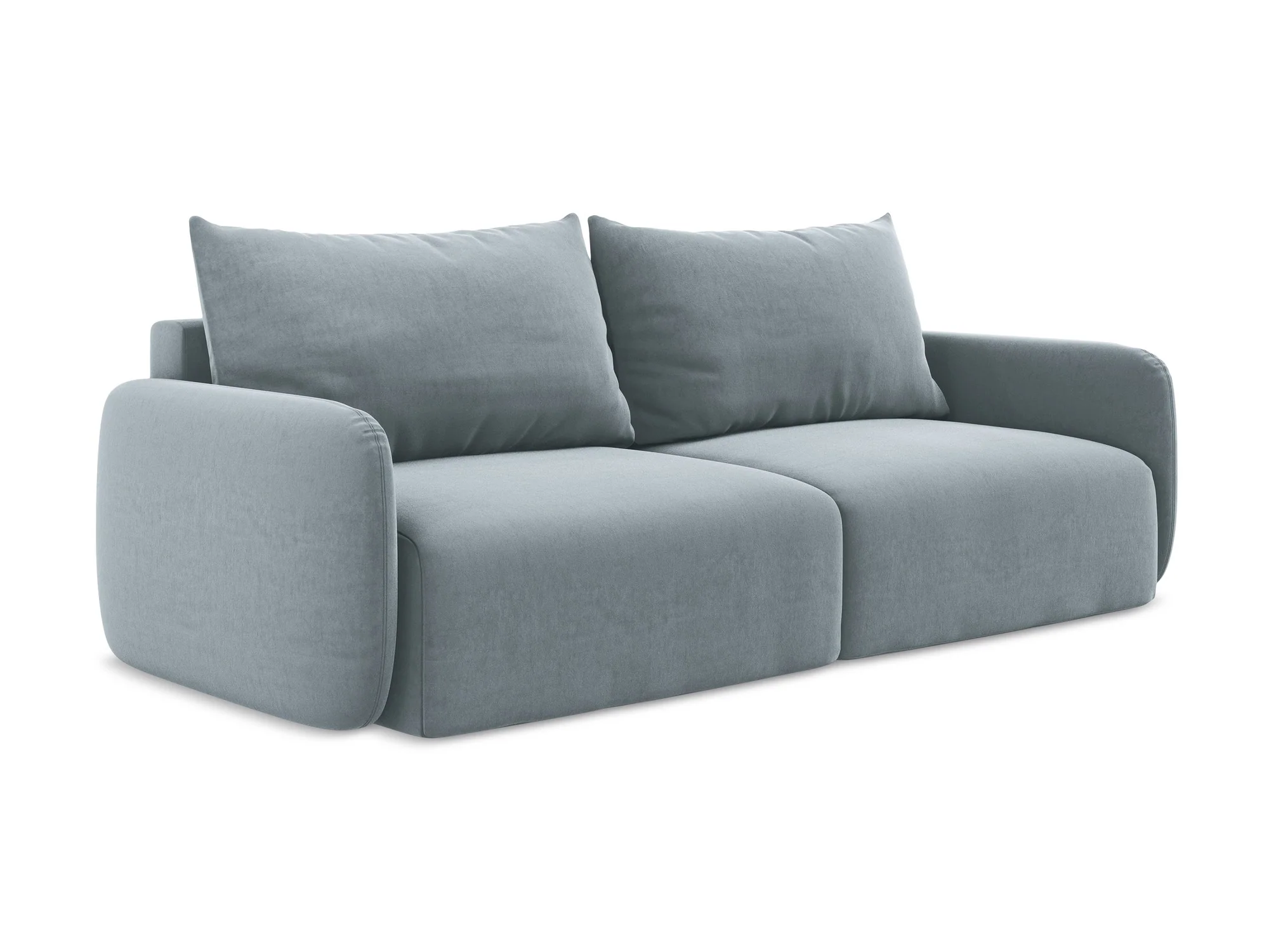 Sofa aksamitna 3-osobowa z funkcją spania KALENA jasnoniebieski