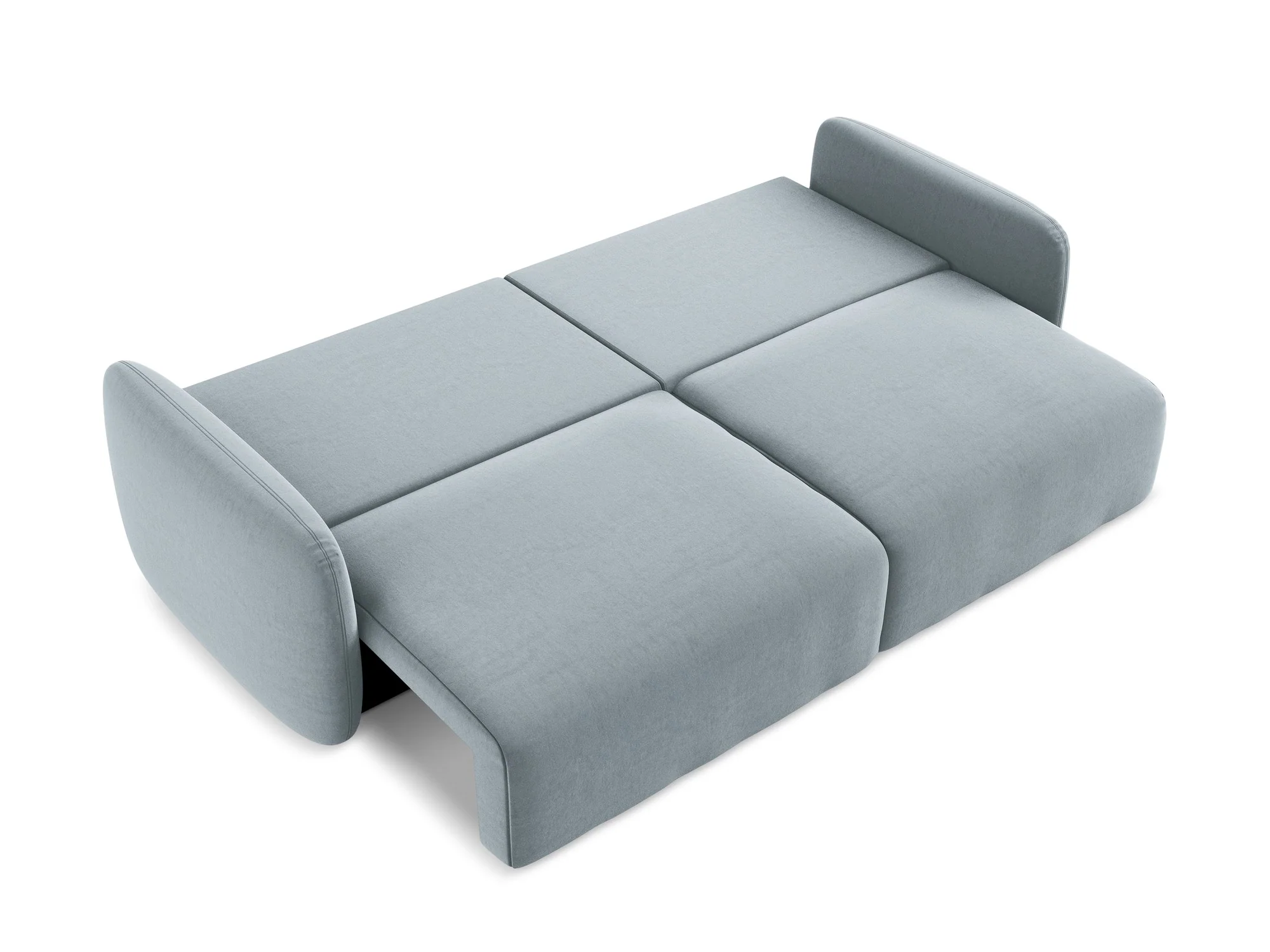 Sofa aksamitna 3-osobowa z funkcją spania KALENA jasnoniebieski - Image 6
