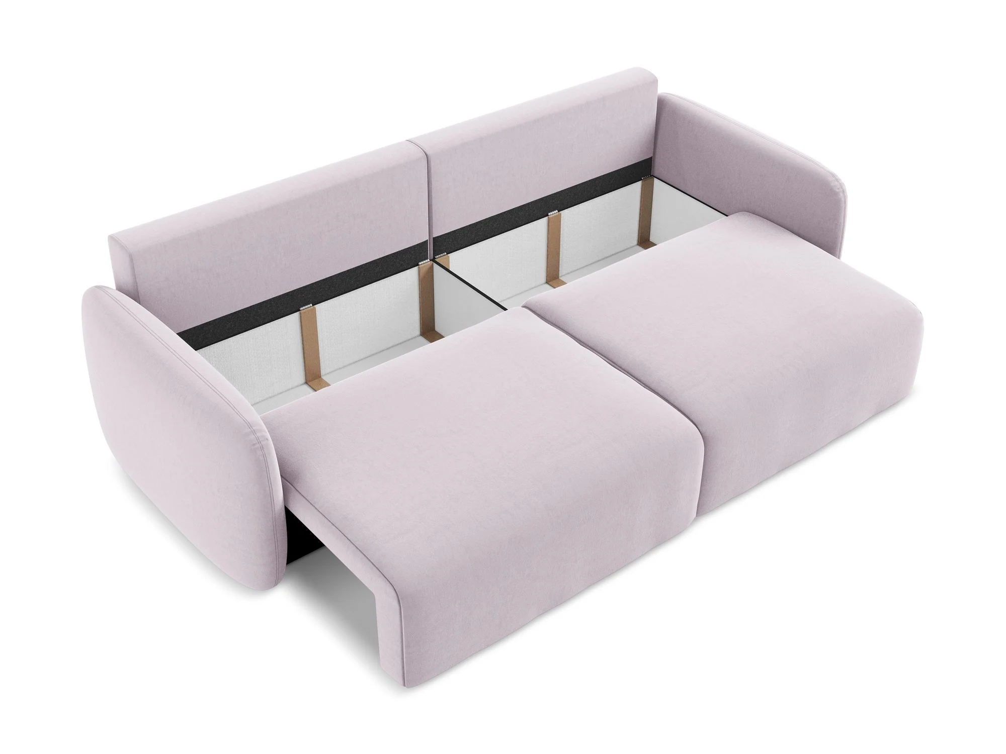 Sofa aksamitna 3-osobowa z funkcją spania KALENA lawendowy - Image 4