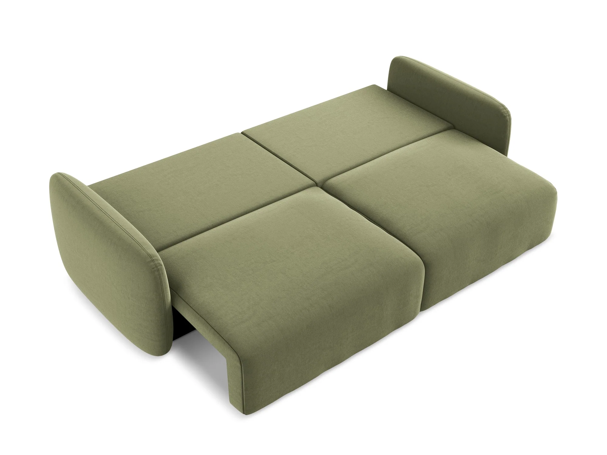 Sofa aksamitna 3-osobowa z funkcją spania KALENA oliwkowy - Image 6