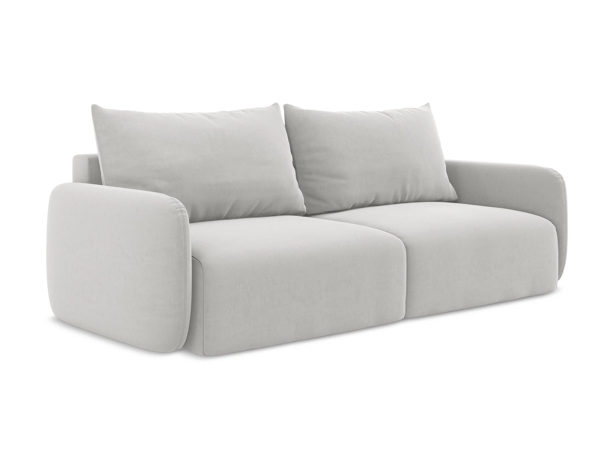 Sofa aksamitna 3-osobowa z funkcją spania KALENA srebrny