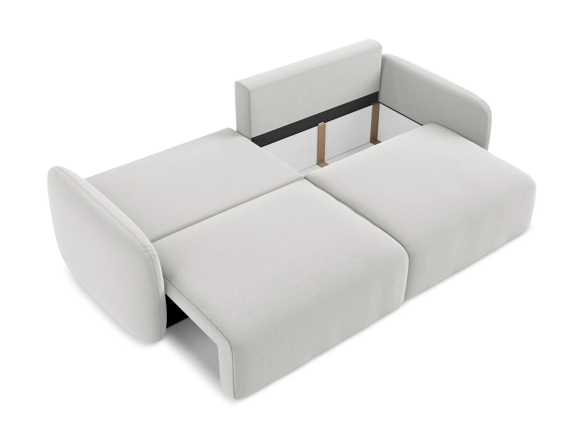 Sofa aksamitna 3-osobowa z funkcją spania KALENA srebrny - Image 5