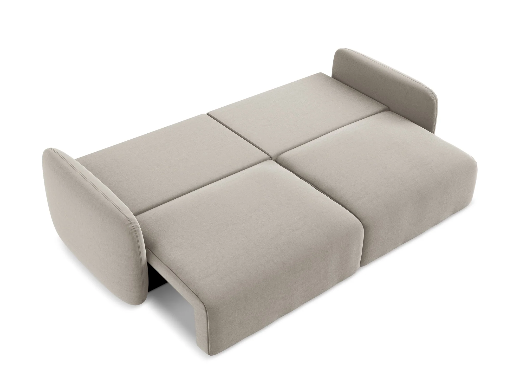 Sofa aksamitna 3-osobowa z funkcją spania KALENA taupe - Image 6