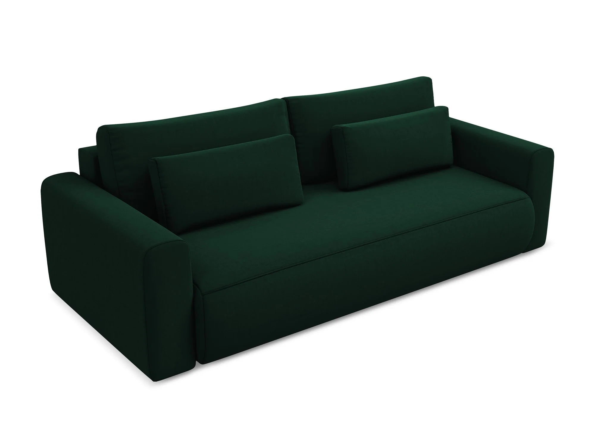 Sofa aksamitna 3-osobowa z funkcją spania KAPUA butelkowa zieleń - Image 3