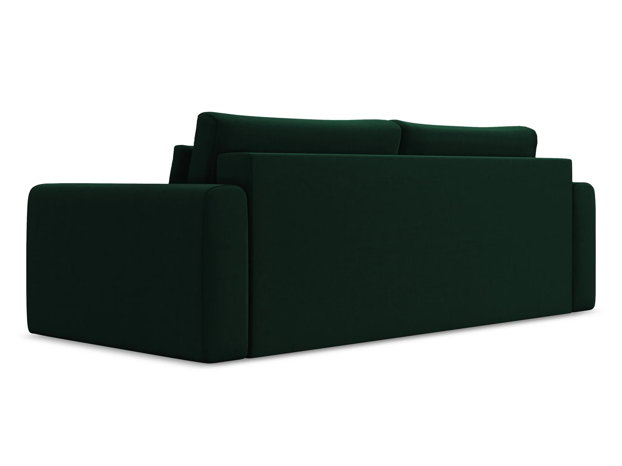 Sofa aksamitna 3-osobowa z funkcją spania KAPUA butelkowa zieleń - Image 5