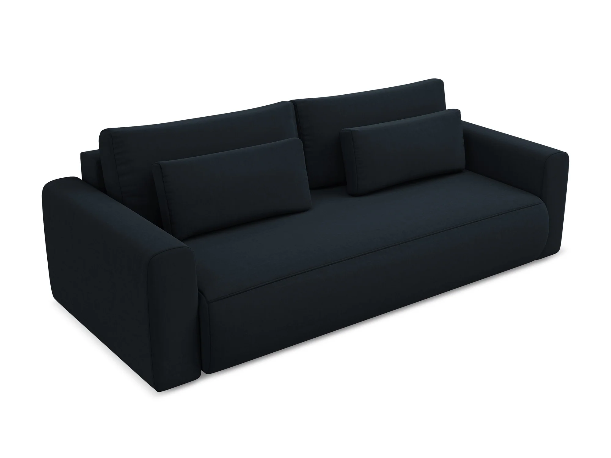 Sofa aksamitna 3-osobowa z funkcją spania KAPUA granat królewski - Image 4