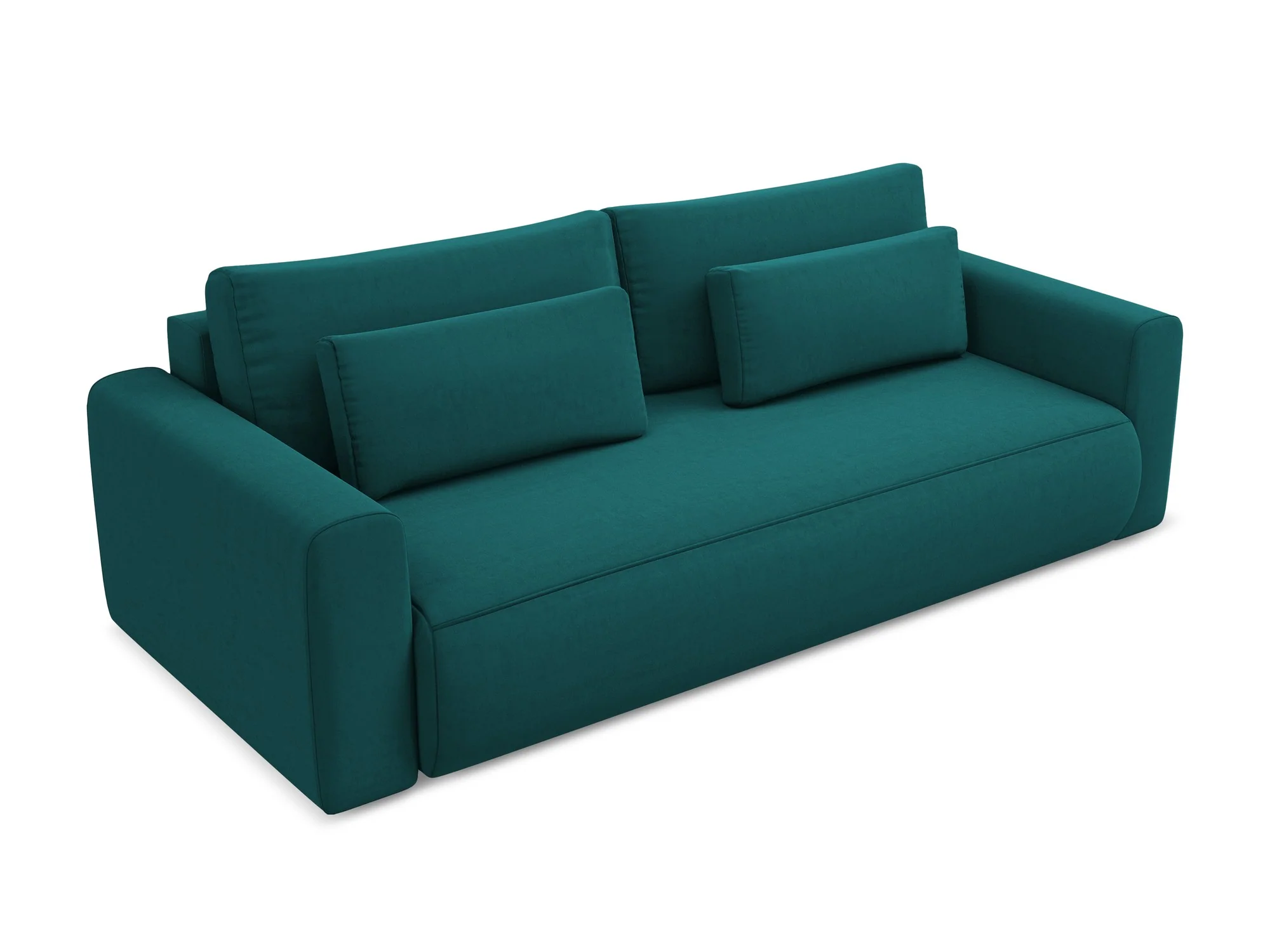Sofa aksamitna 3-osobowa z funkcją spania KAPUA morski - Image 4