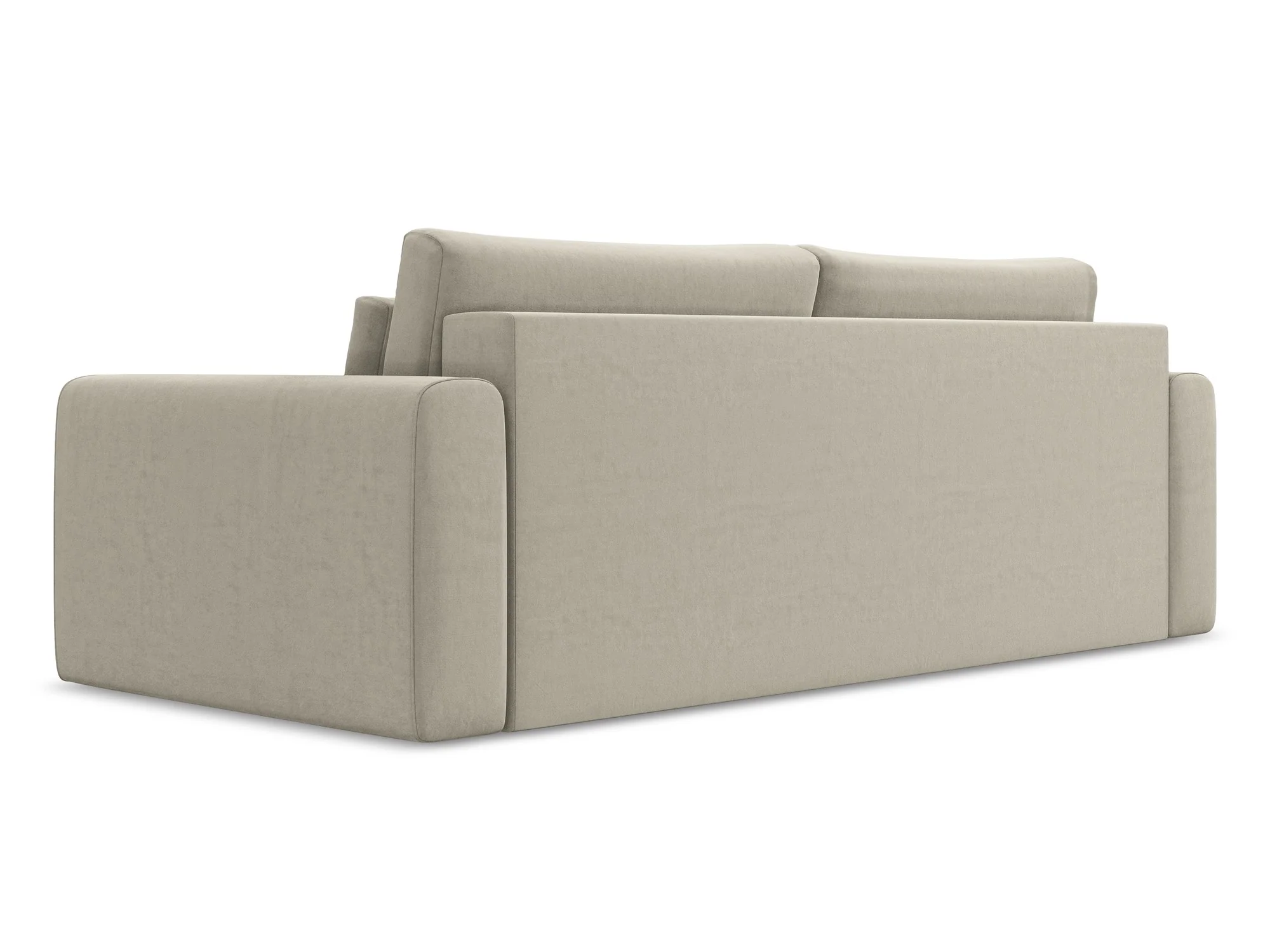 Sofa aksamitna 3-osobowa z funkcją spania KAPUA perłowy - Image 5