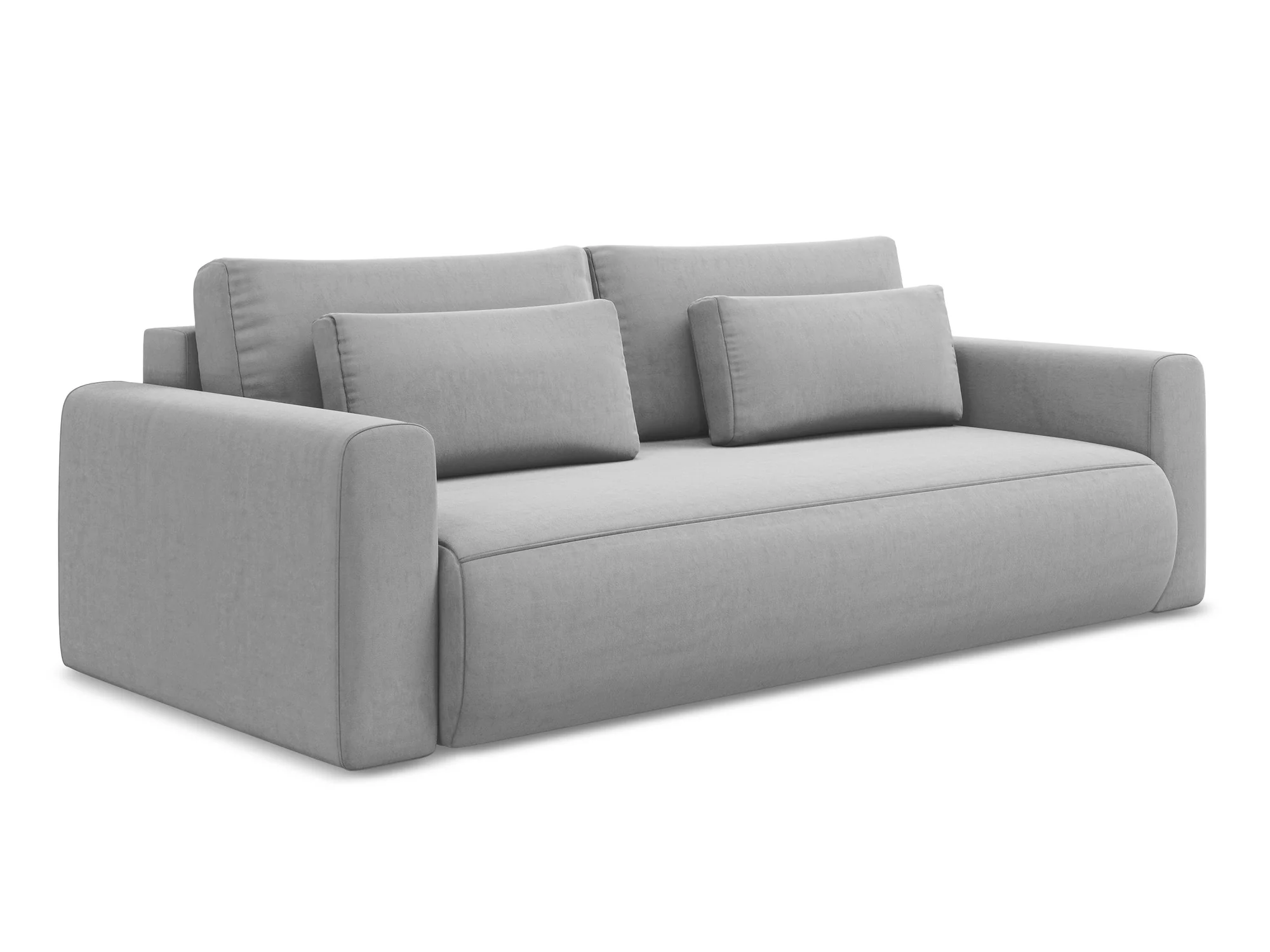 Sofa aksamitna 3-osobowa z funkcją spania KAPUA szary