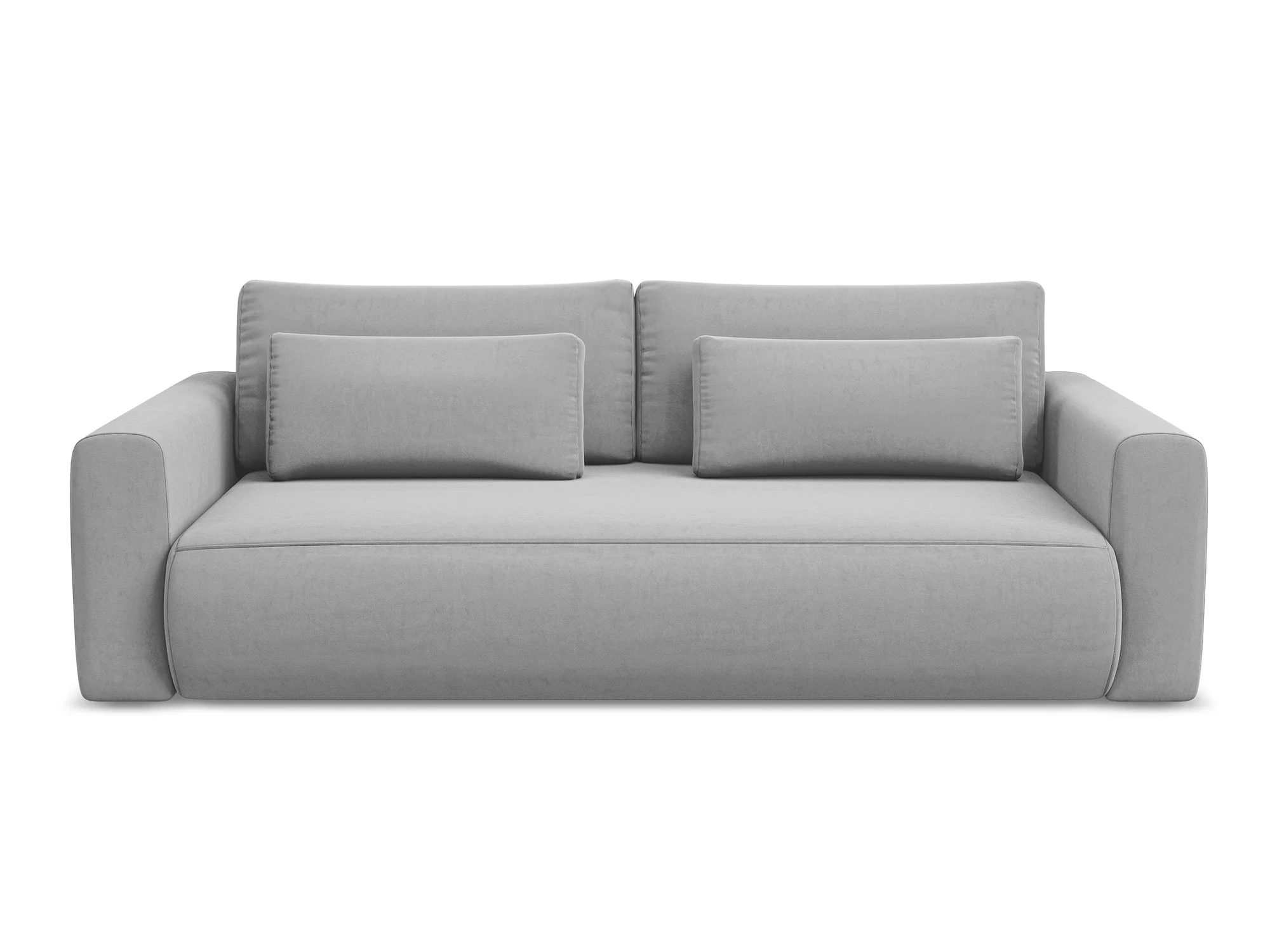 Sofa aksamitna 3-osobowa z funkcją spania KAPUA szary - Image 3