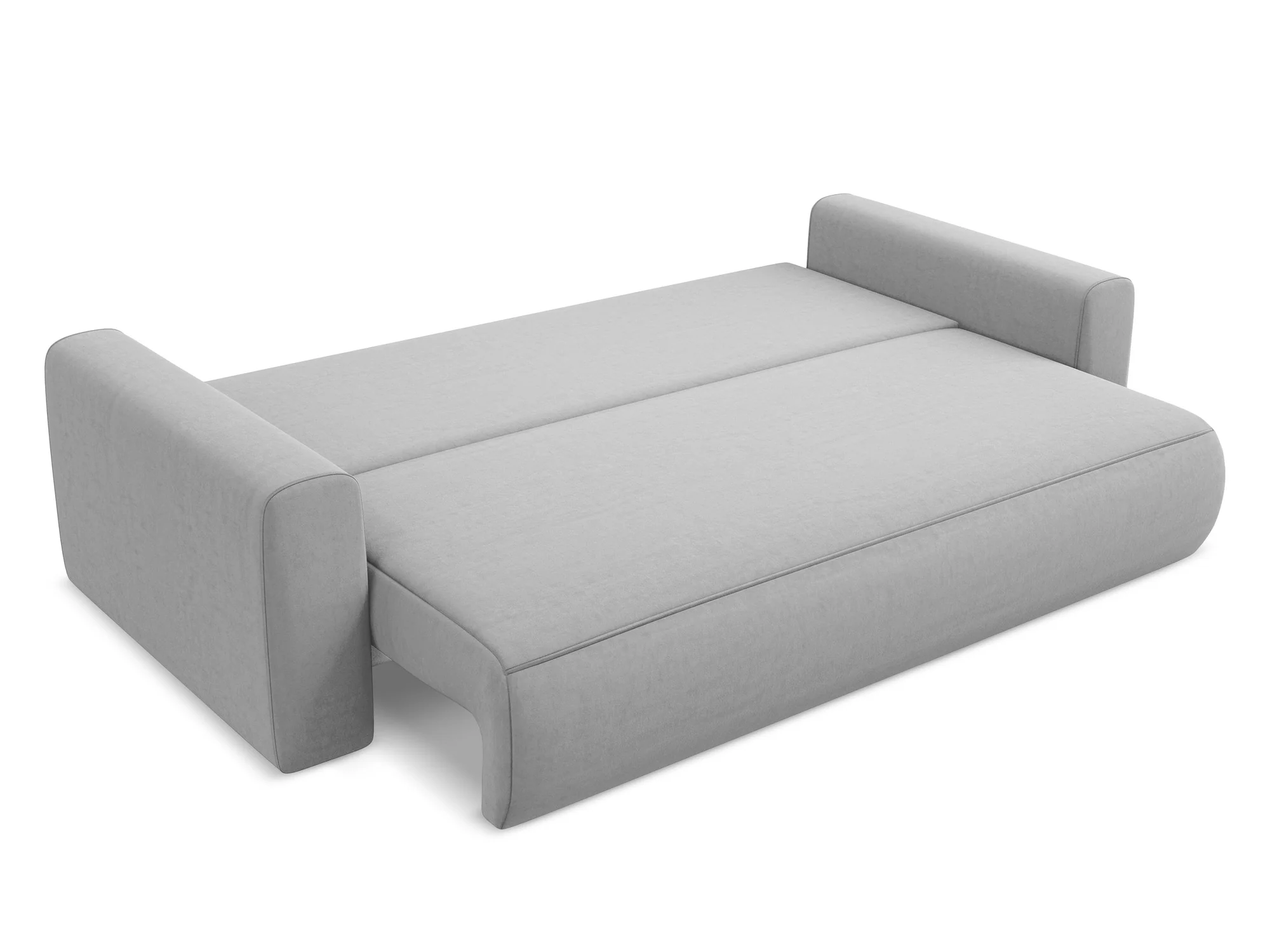 Sofa aksamitna 3-osobowa z funkcją spania KAPUA szary - Image 6