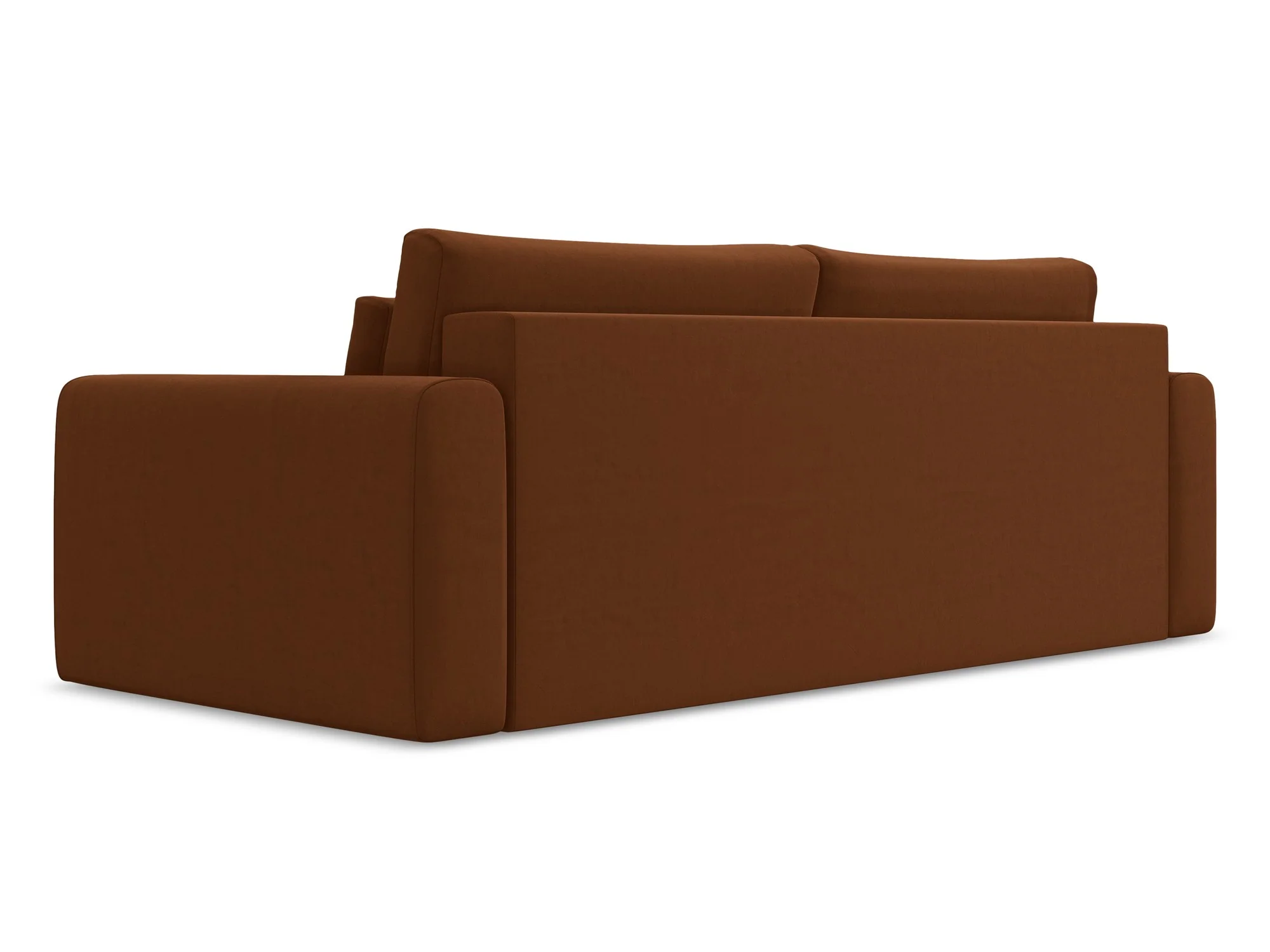 Sofa aksamitna 3-osobowa z funkcją spania KAPUA terakota - Image 6